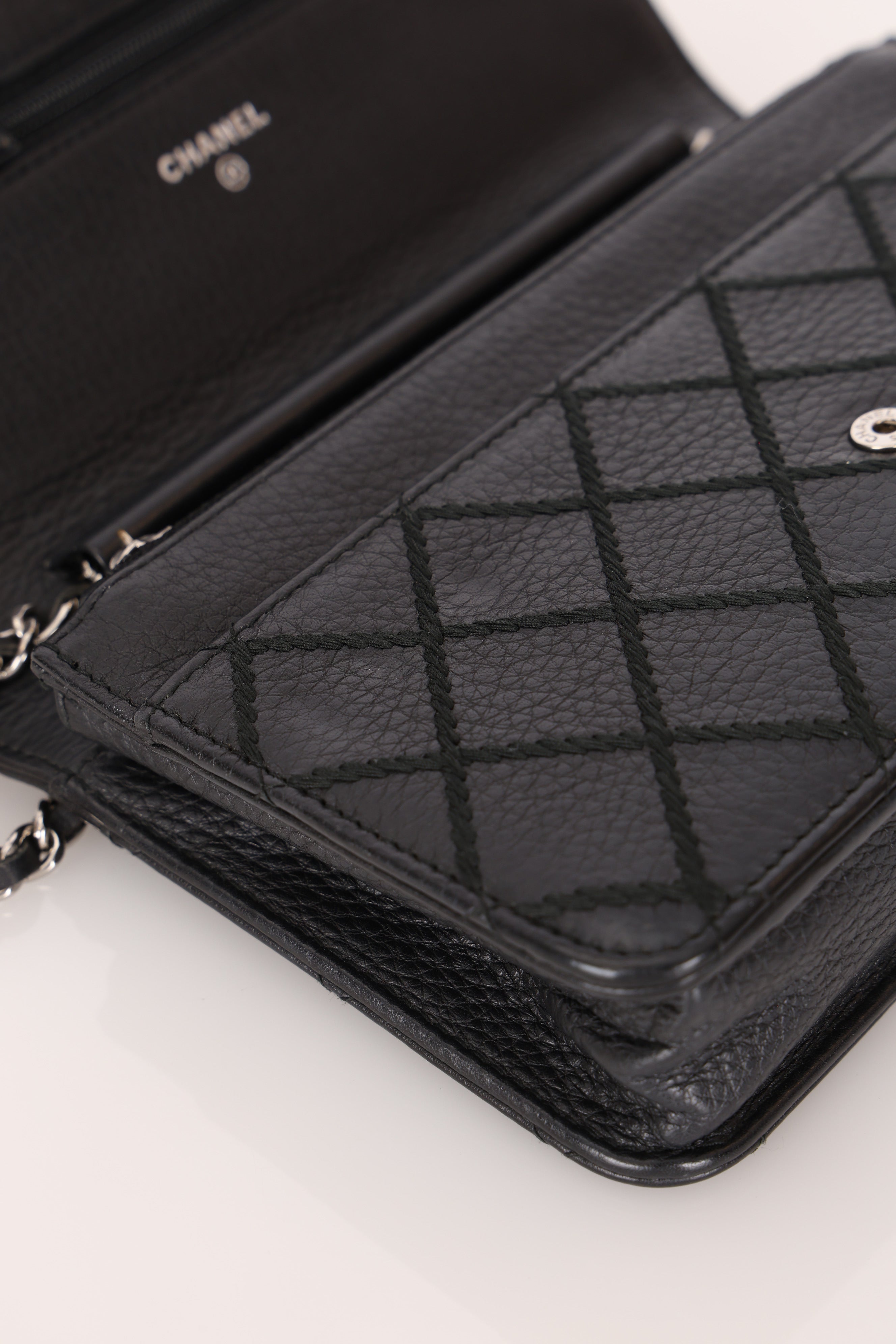 Rare Chanel Wild Stitch Wallet on Chain Black Caviar 2014 SHW (DONE)
