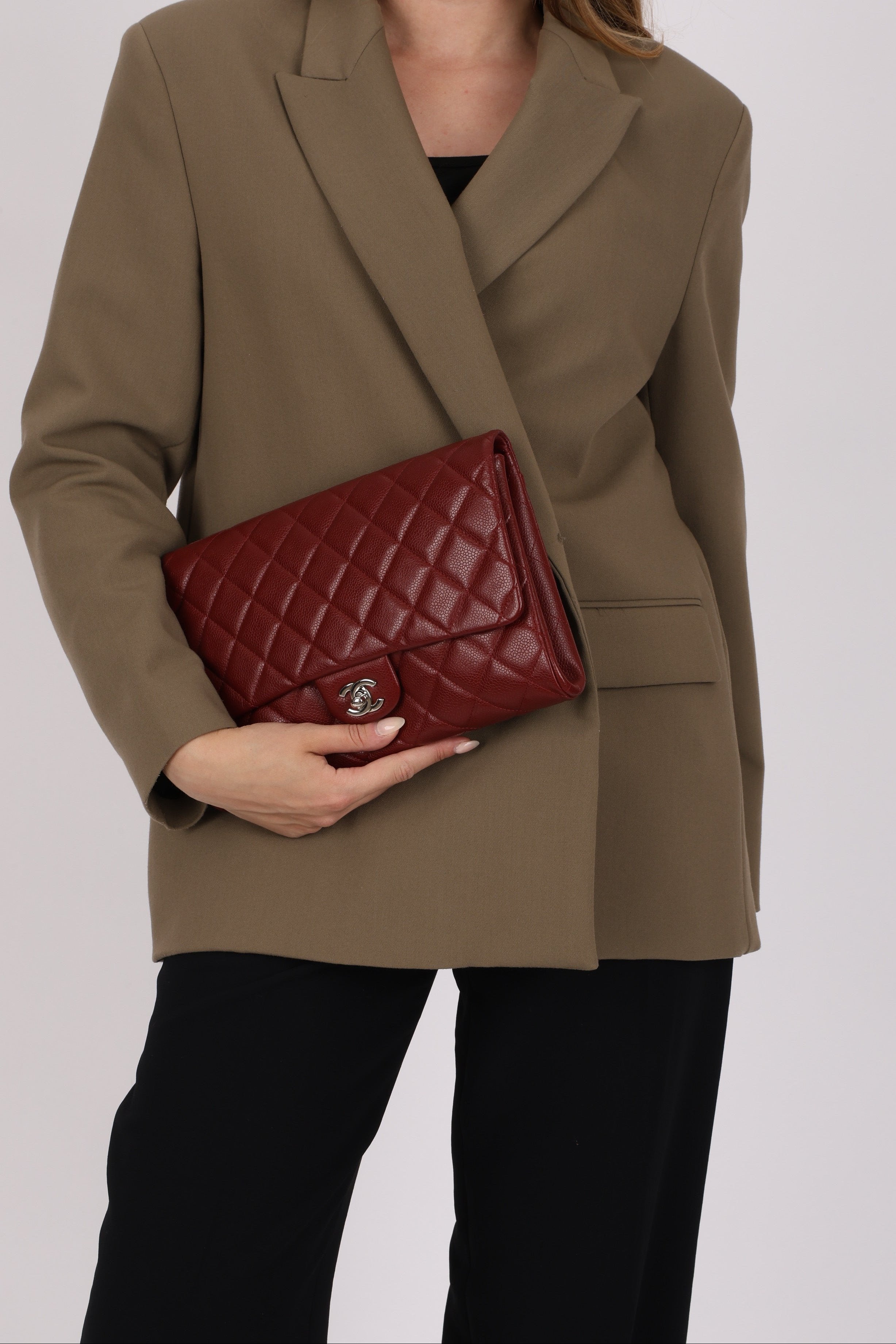 Chanel Single Flap Bordeaux Caviar SHW