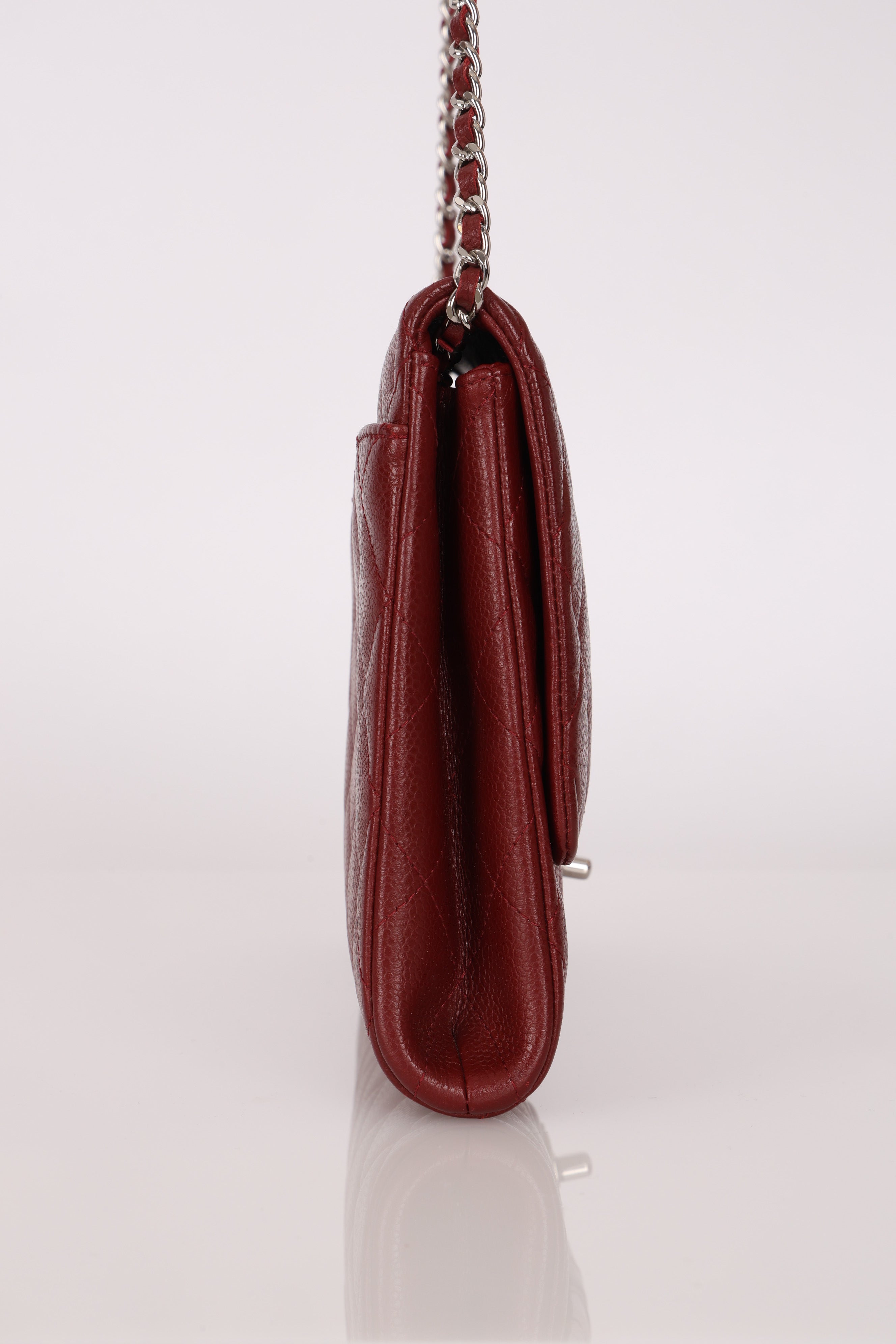 Chanel Single Flap Bordeaux Caviar SHW