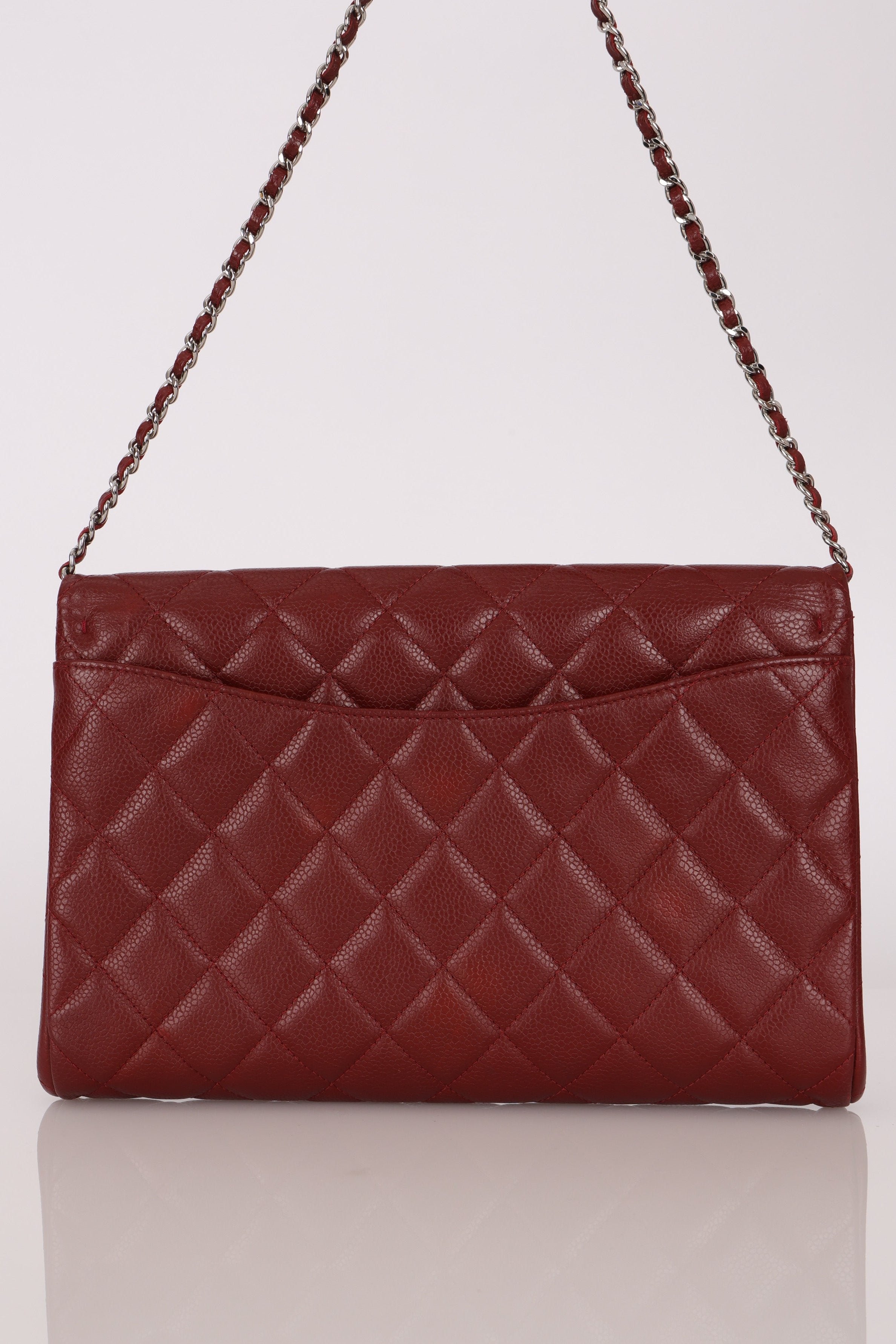 Chanel Single Flap Bordeaux Caviar SHW