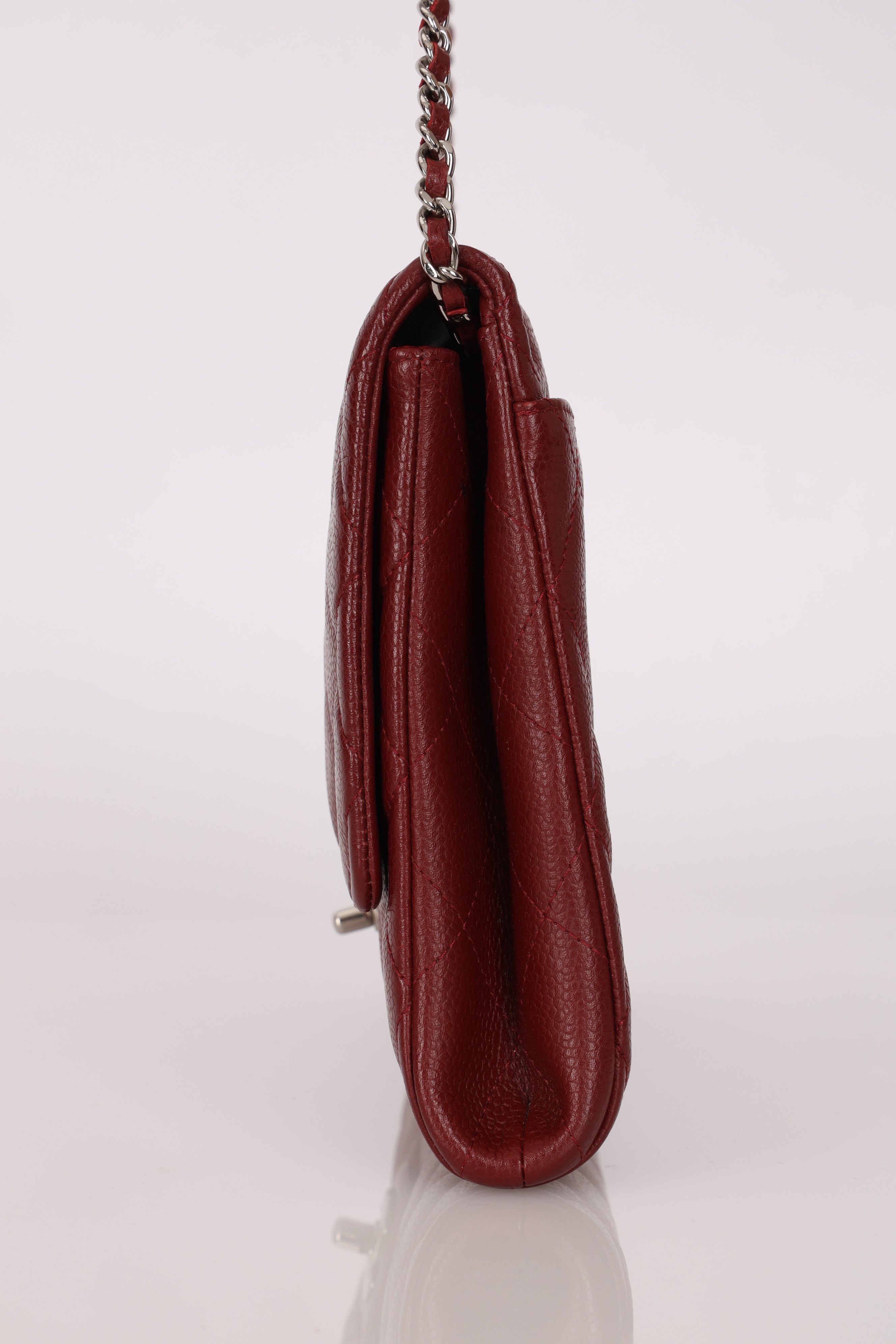 Chanel Single Flap Bordeaux Caviar SHW