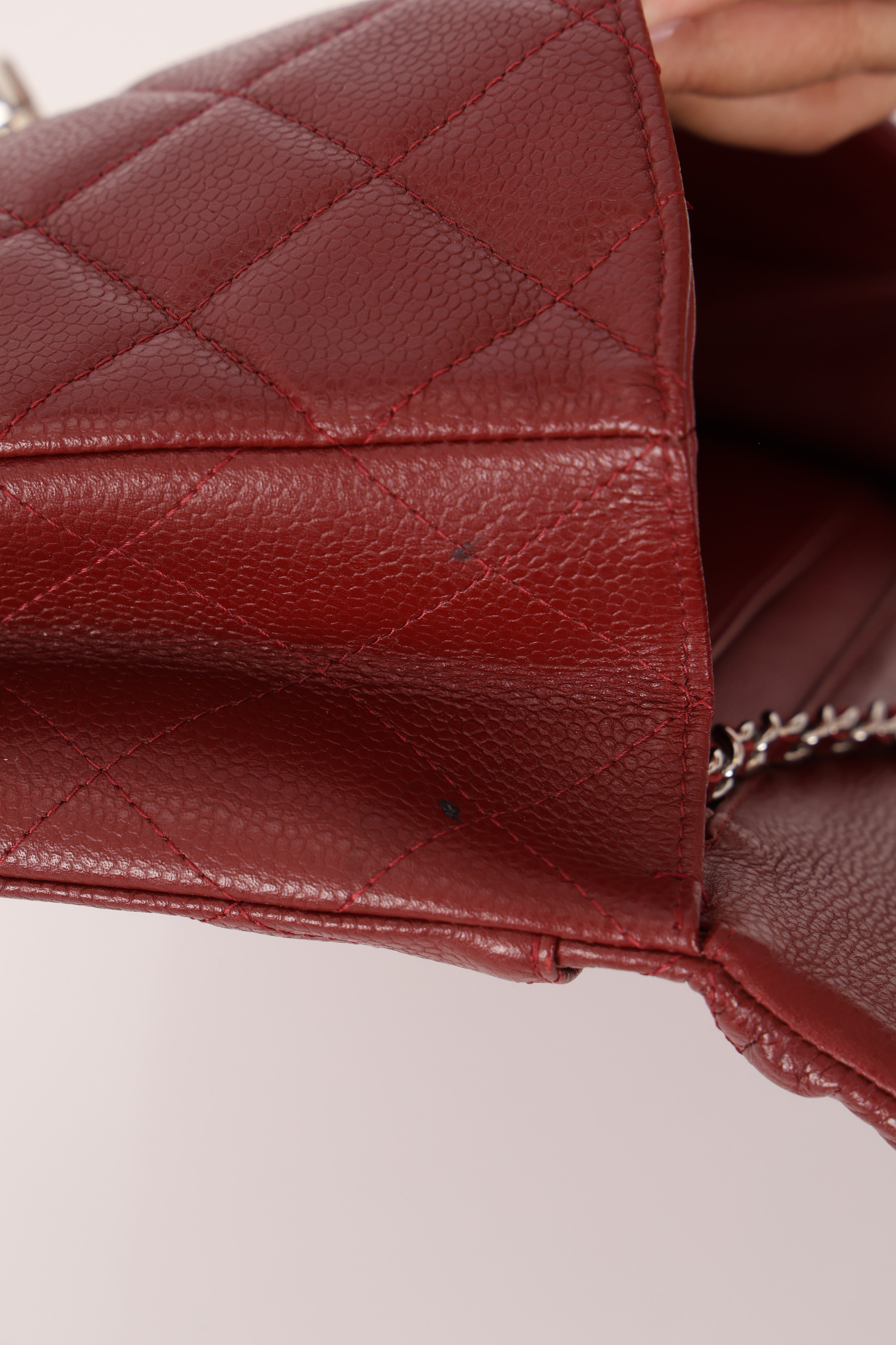 Chanel Single Flap Bordeaux Caviar SHW