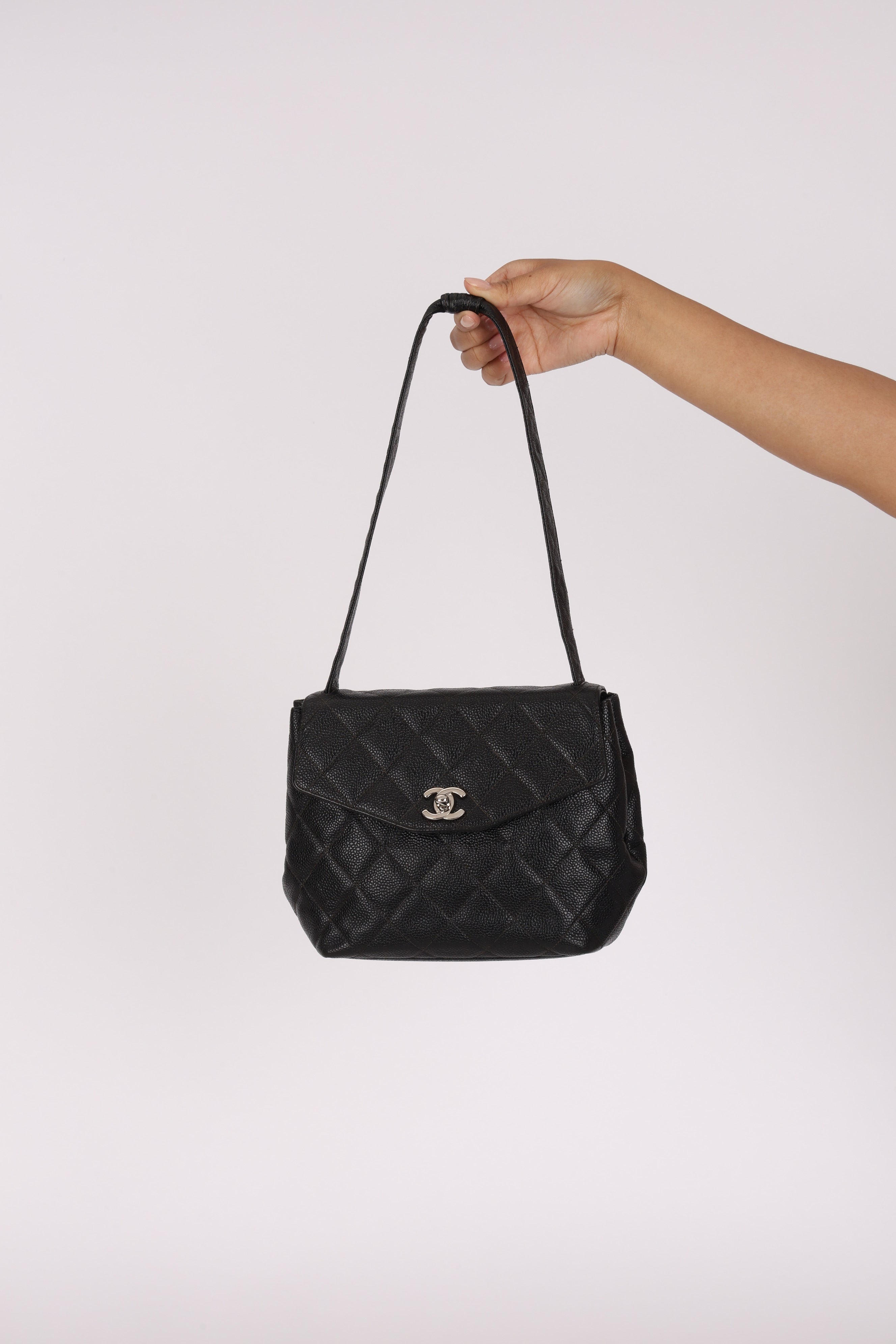 Chanel Trapezoid Single Flap Black Caviar 1997 SHW (DONE)