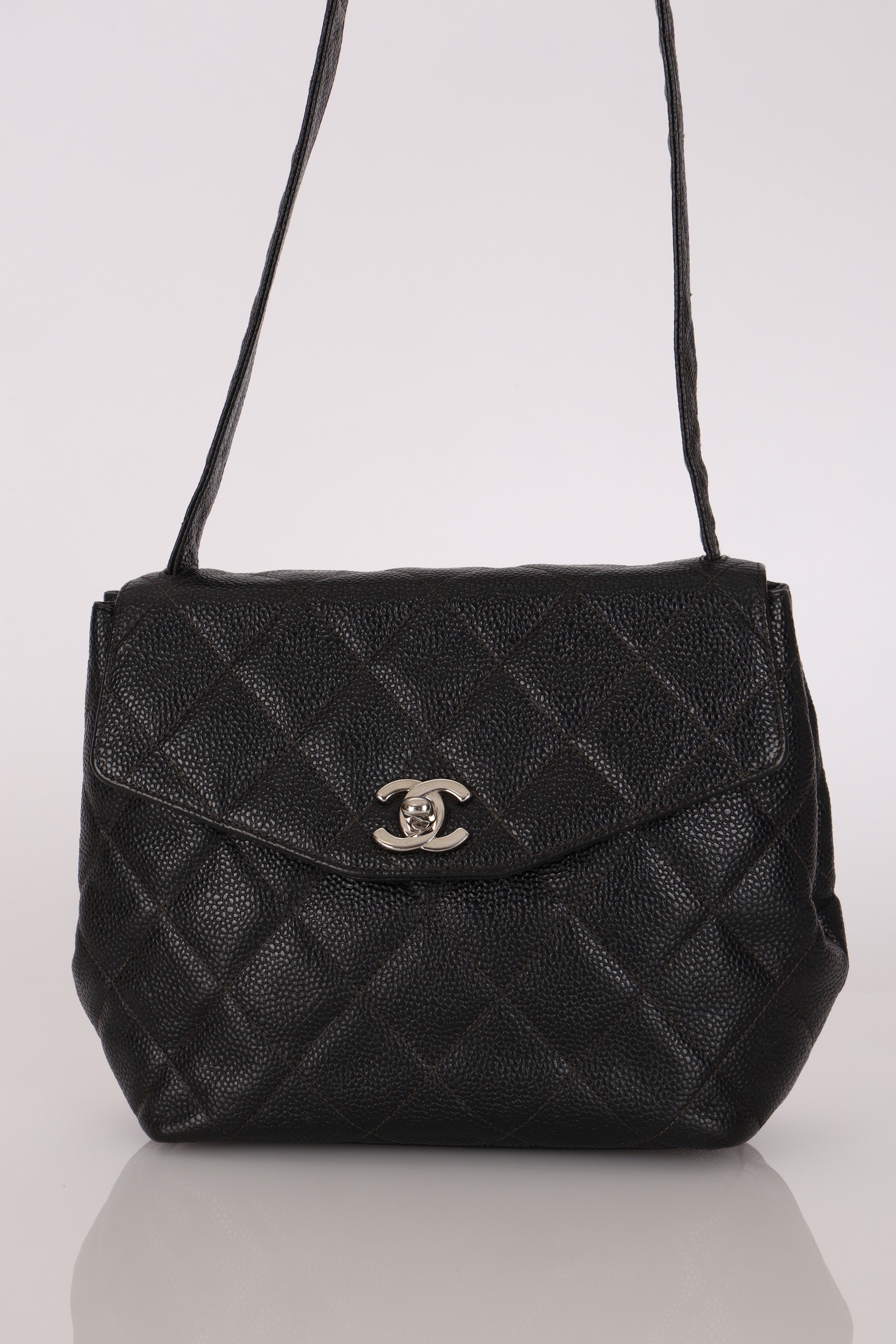 Chanel Trapezoid Single Flap Black Caviar 1997 SHW (DONE)
