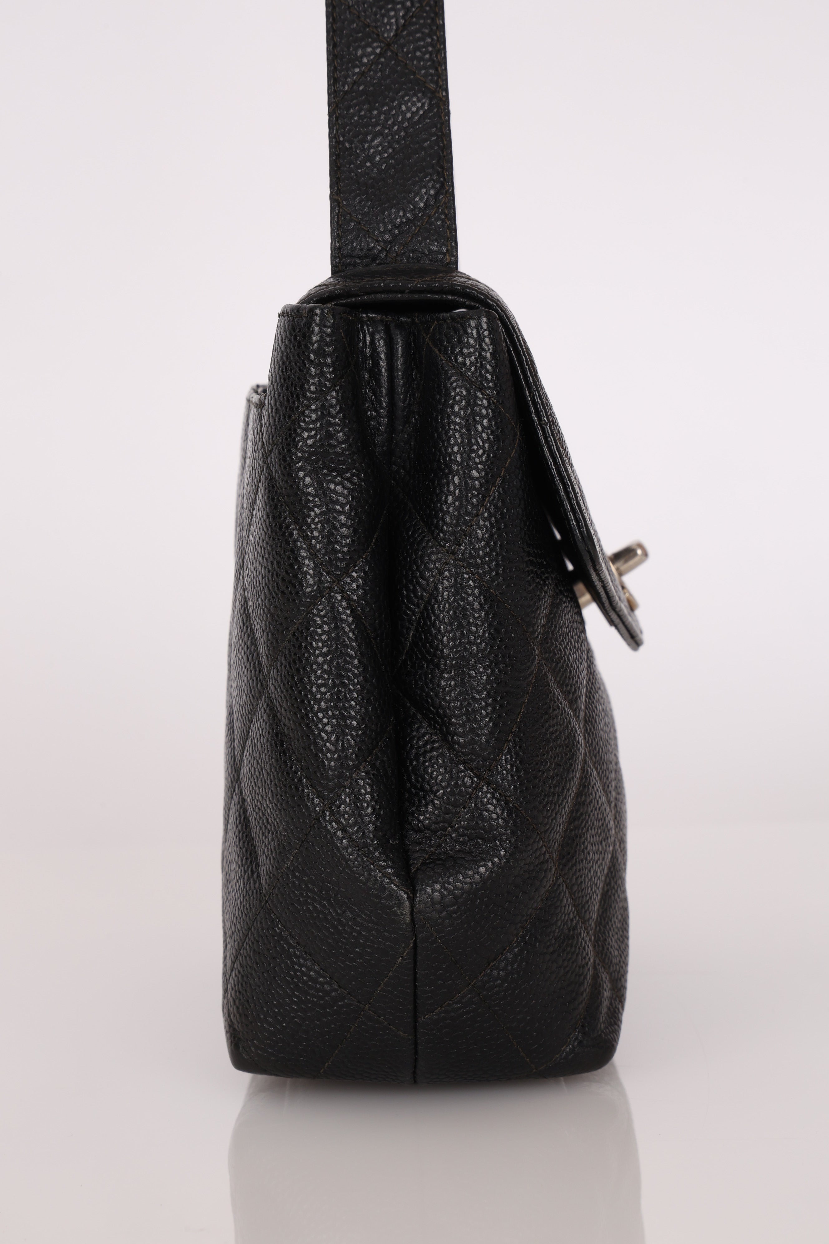 Chanel Trapezoid Single Flap Black Caviar 1997 SHW (DONE)