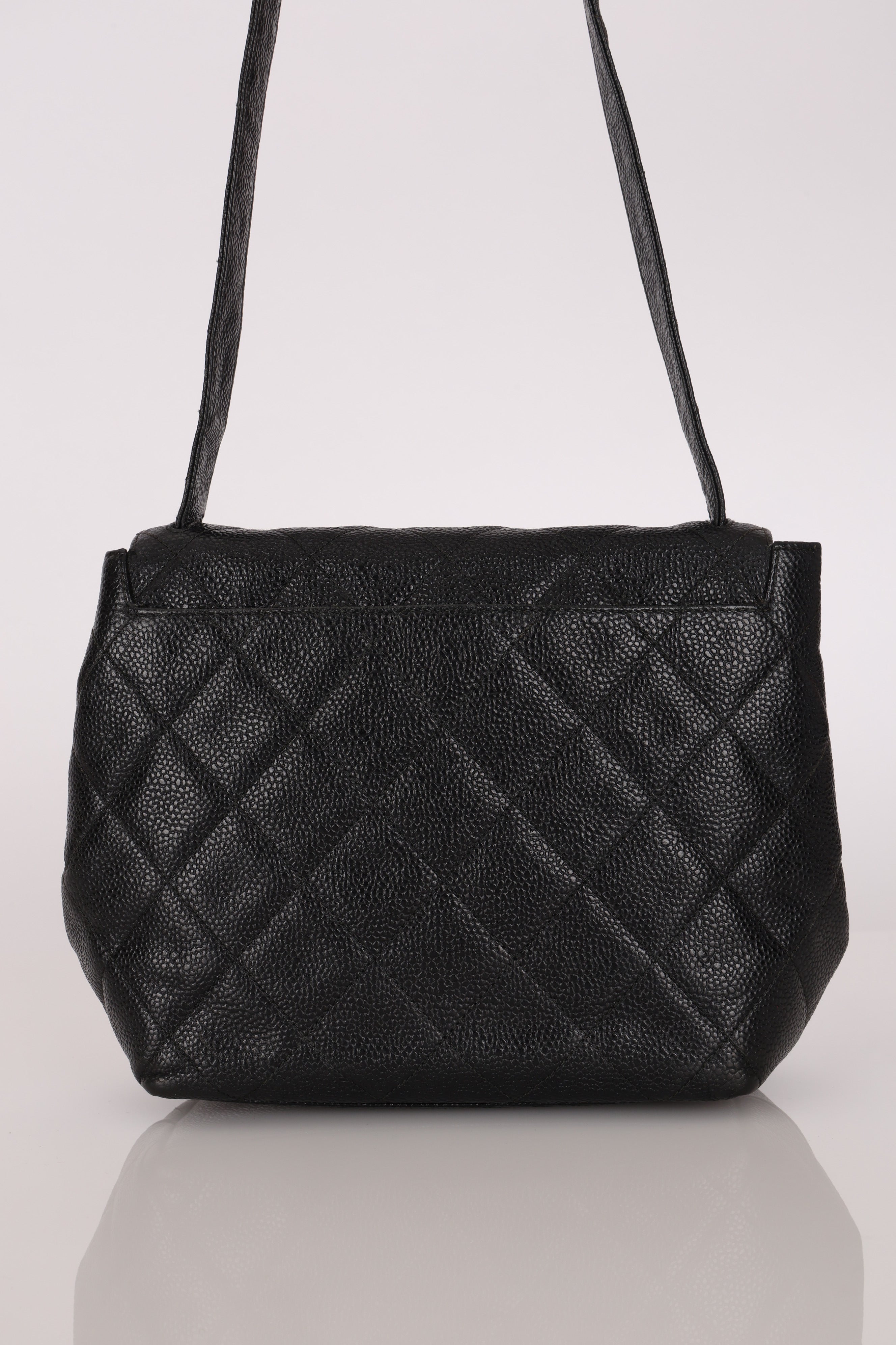 Chanel Trapezoid Single Flap Black Caviar 1997 SHW (DONE)
