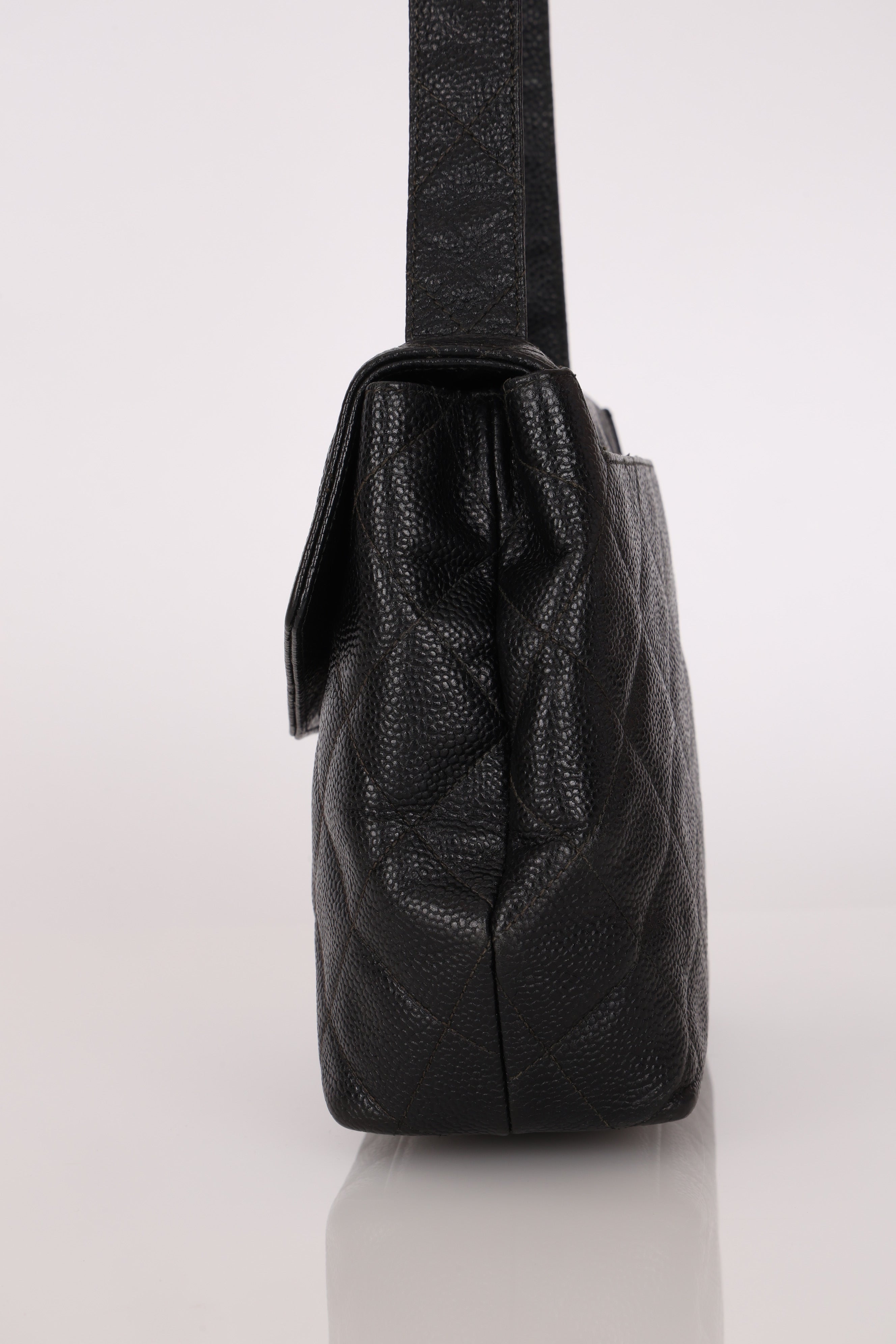 Chanel Trapezoid Single Flap Black Caviar 1997 SHW (DONE)
