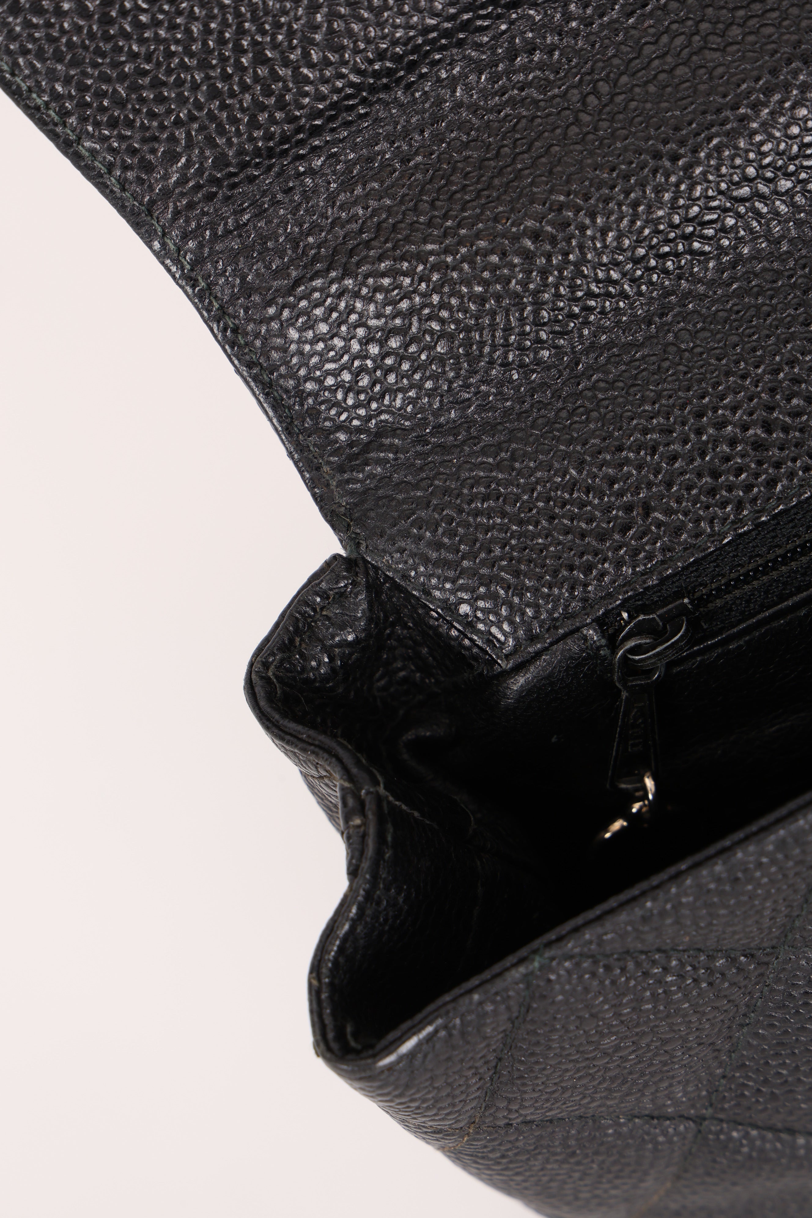 Chanel Trapezoid Single Flap Black Caviar 1997 SHW (DONE)