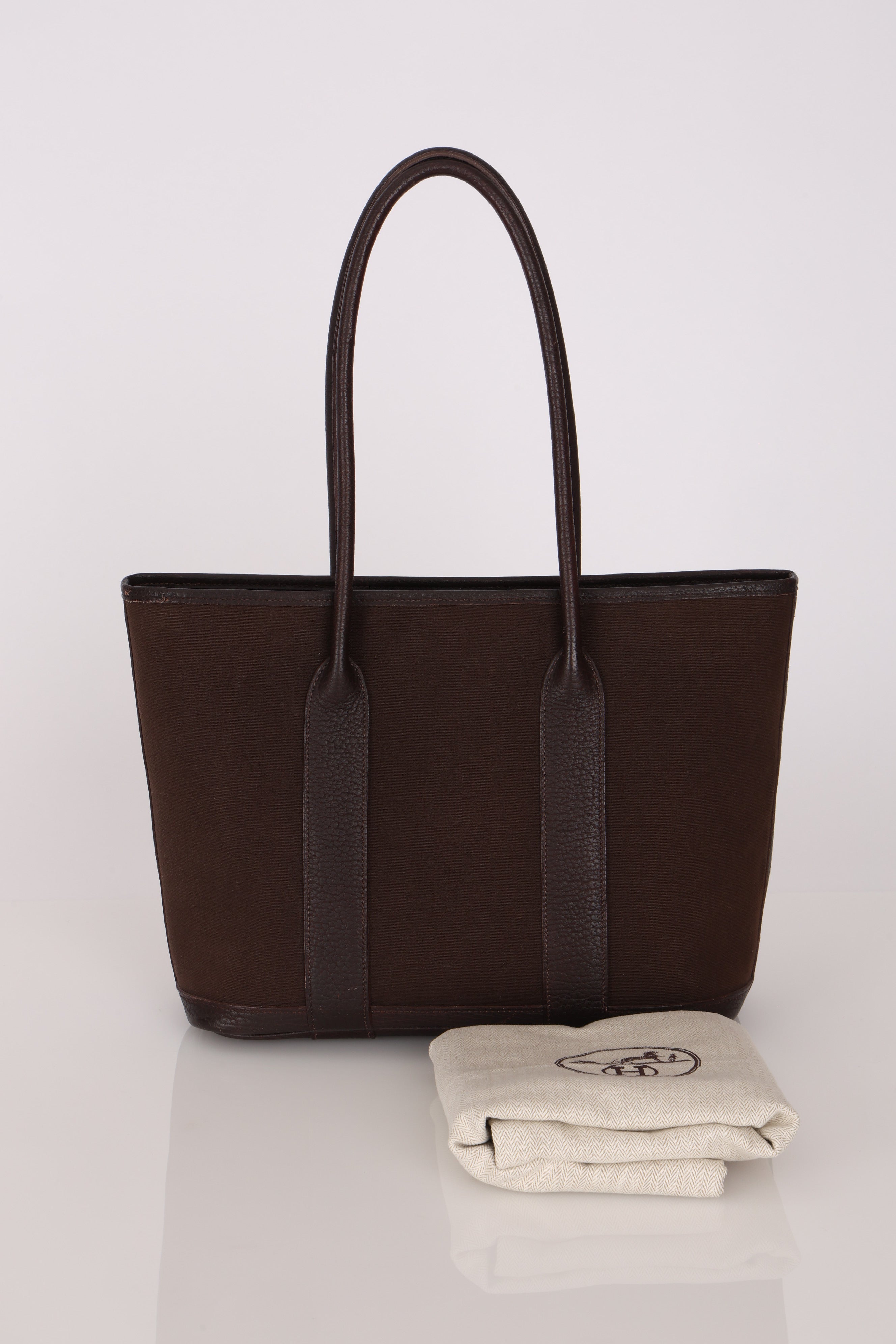 Hermès Garden Zip PM Brun Negonda and Toile PHW