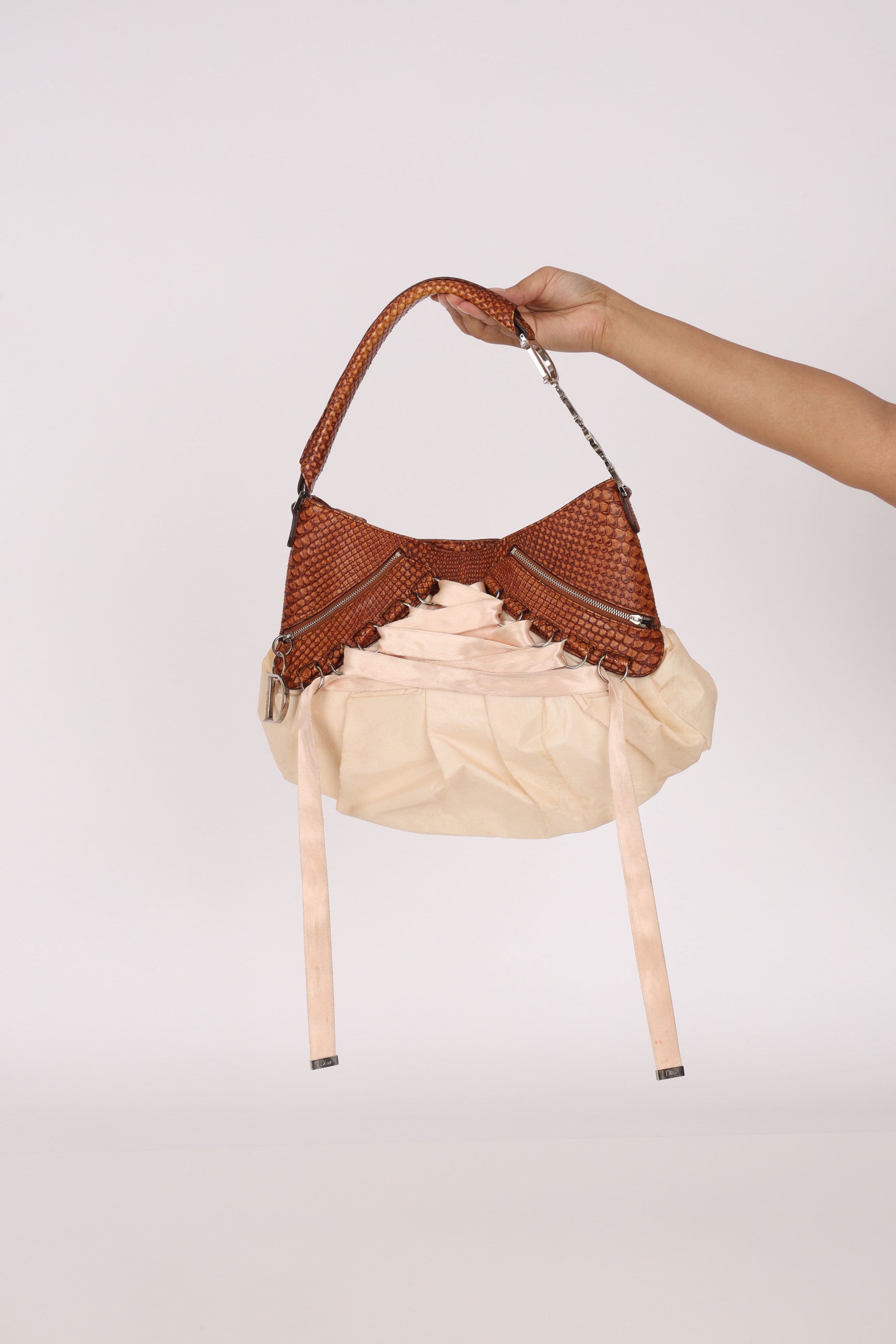 Christian Dior Ballet Corset Hobo Python and Fabric