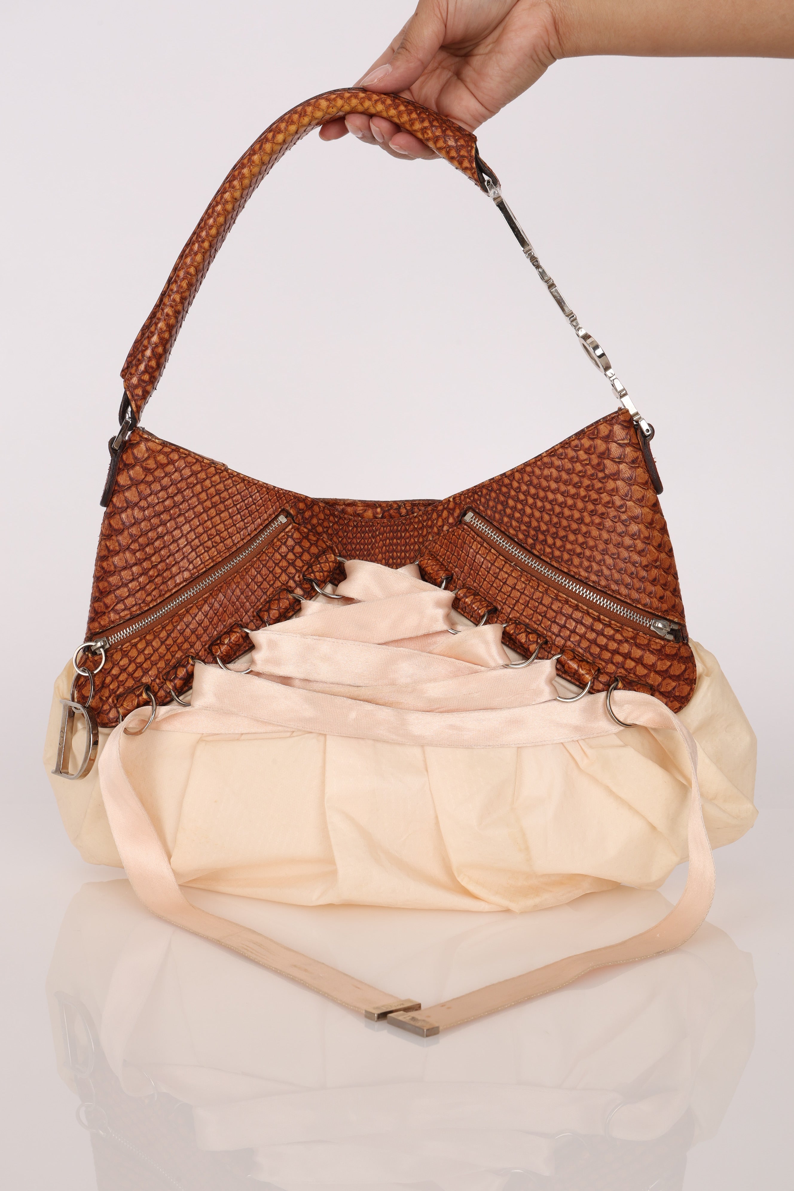 Christian Dior Ballet Corset Hobo Python and Fabric