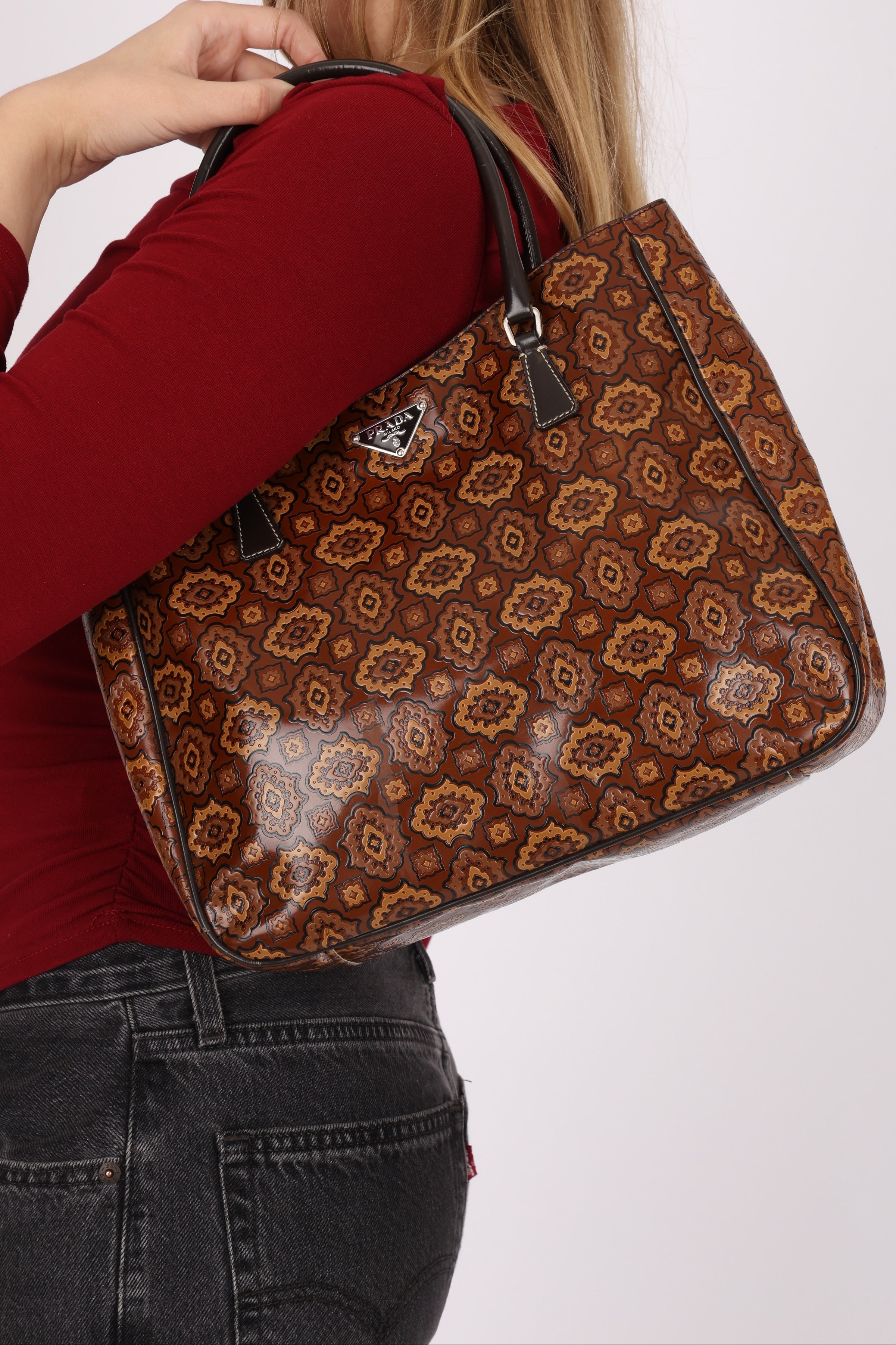 Prada Arabesque Top Handle Bag