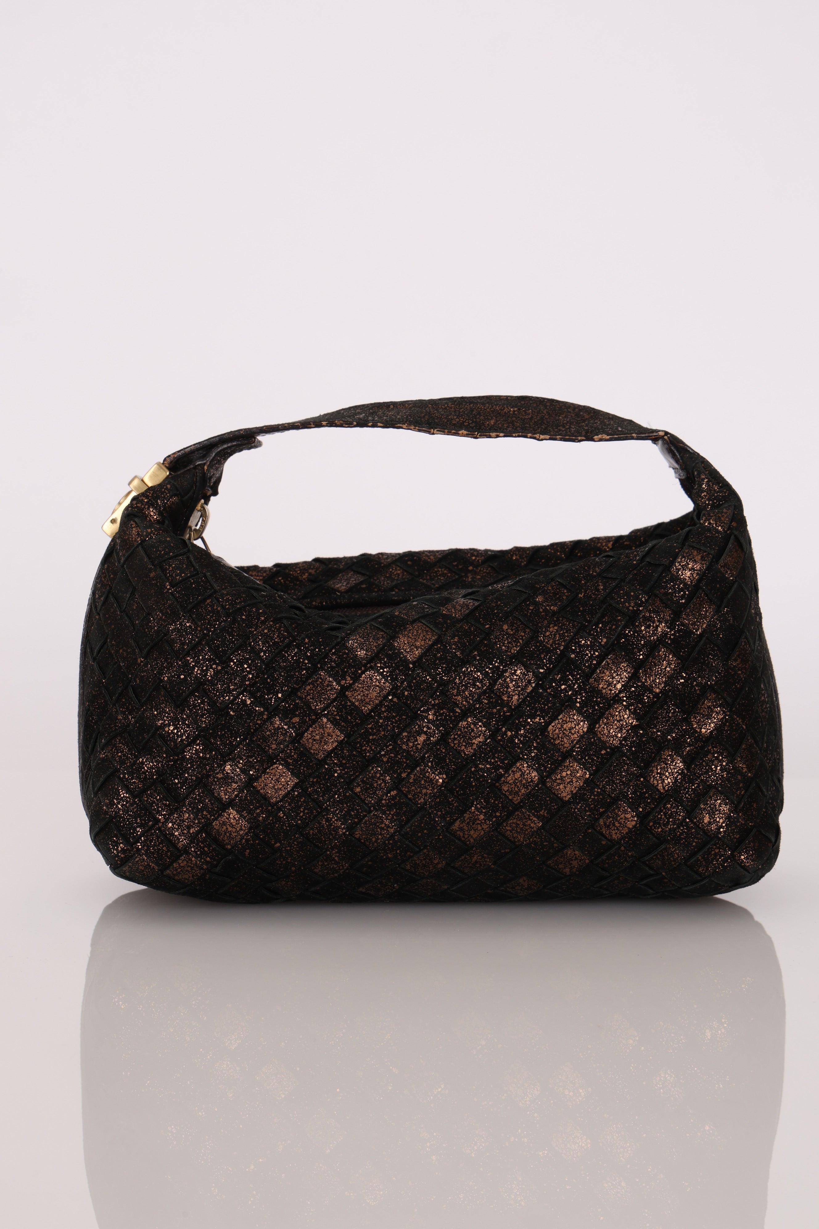 Bottega Veneta Mini Intrecciato Pouch Metallic
