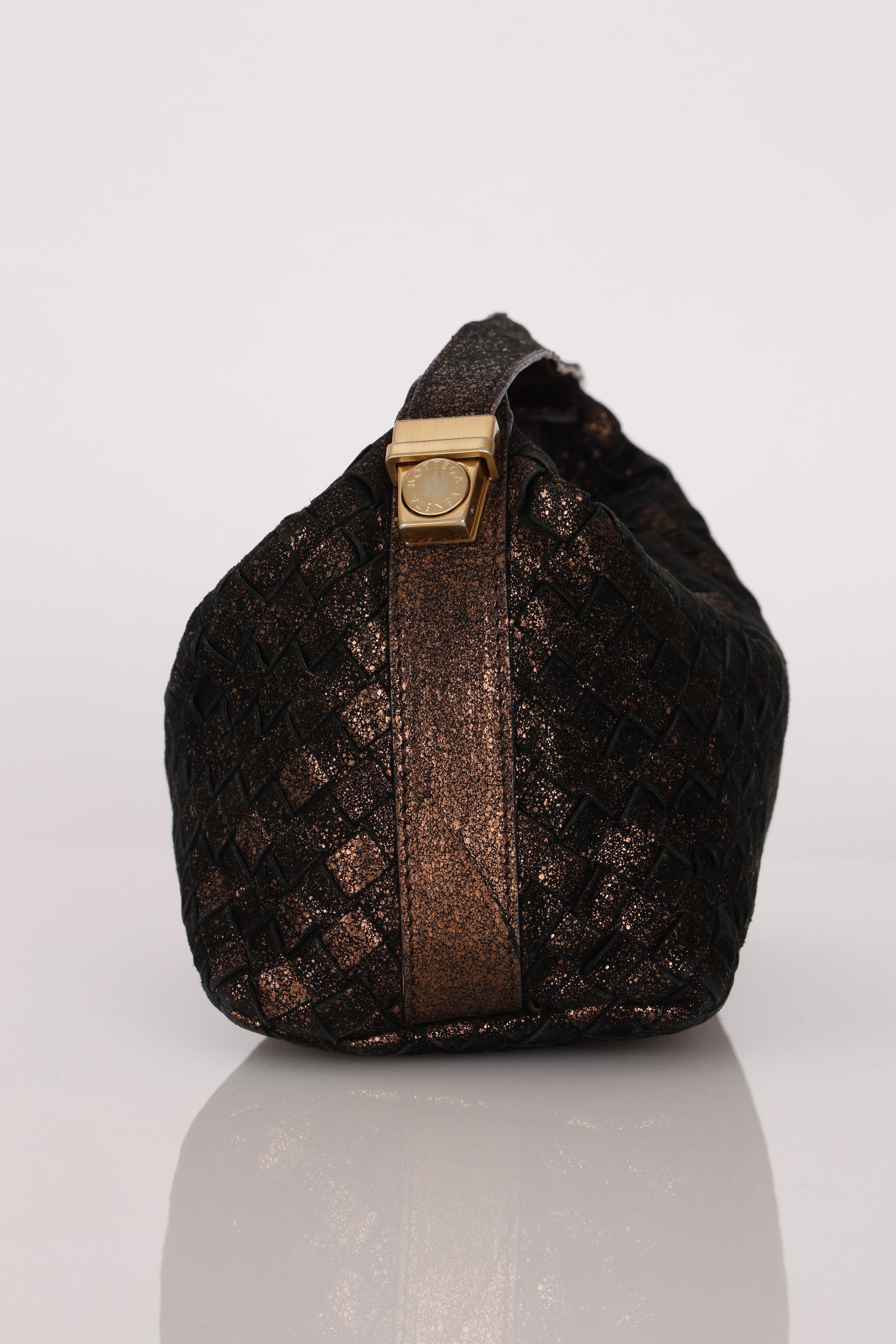 Bottega Veneta Mini Intrecciato Pouch Metallic
