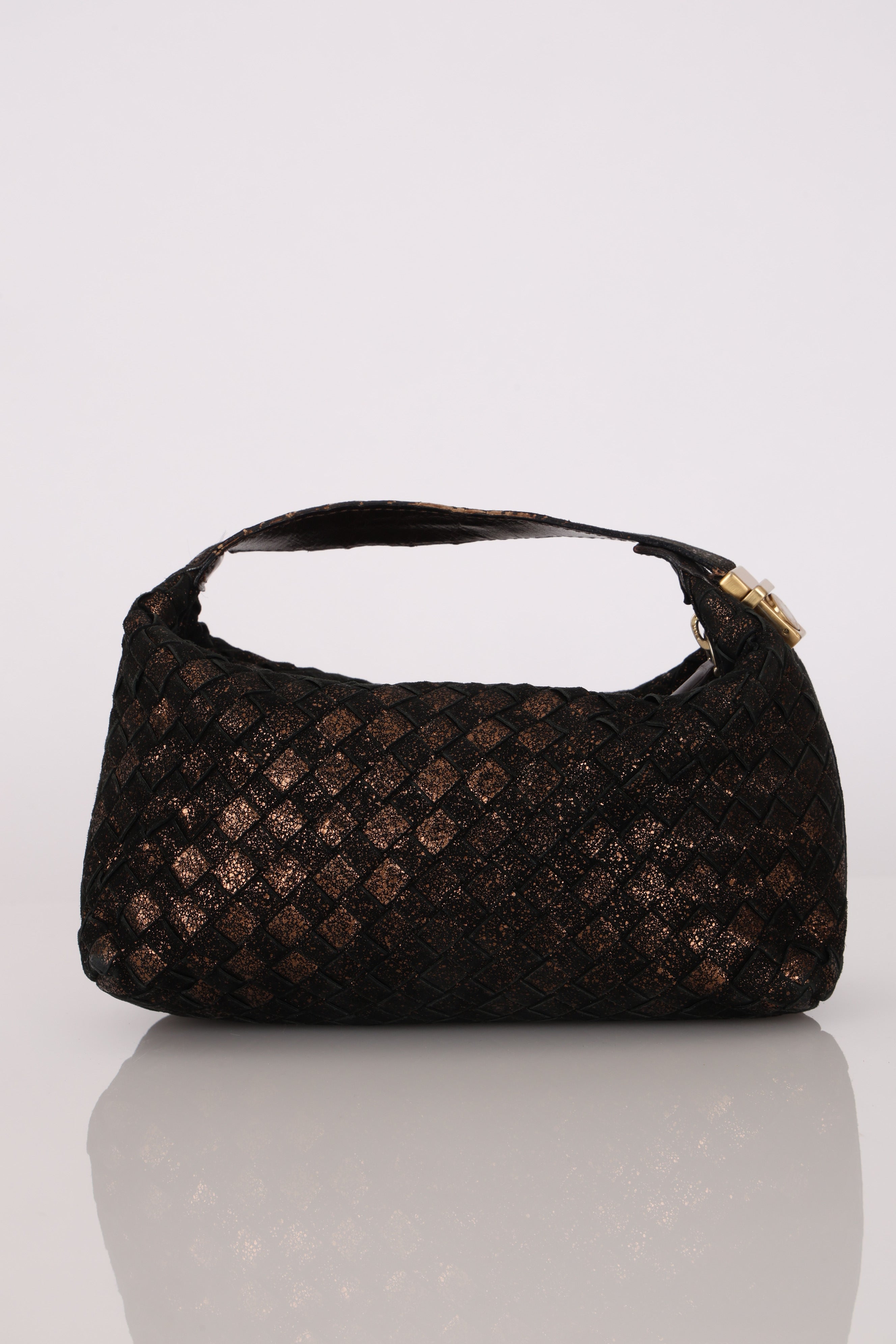 Bottega Veneta Mini Intrecciato Pouch Metallic