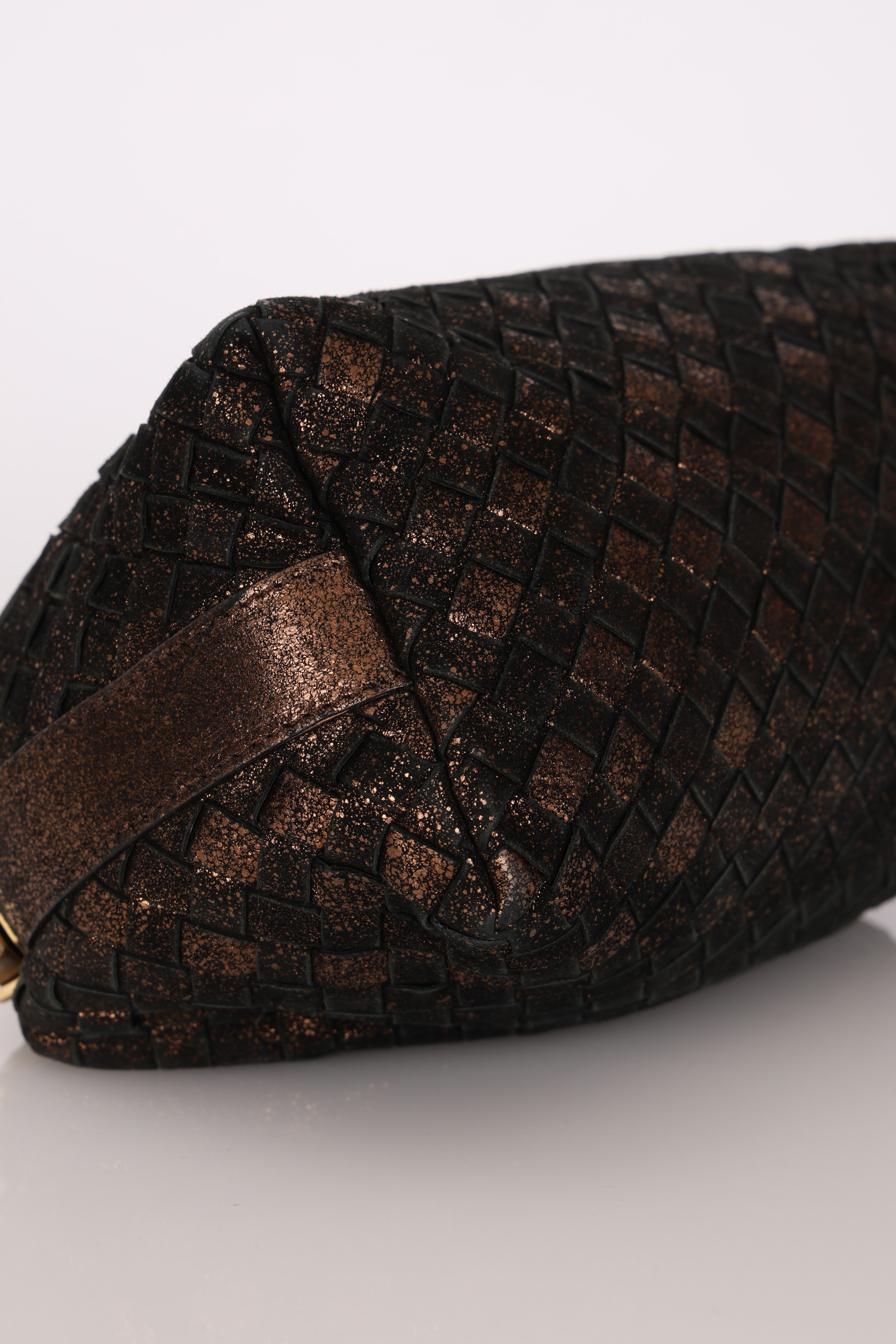 Bottega Veneta Mini Intrecciato Pouch Metallic