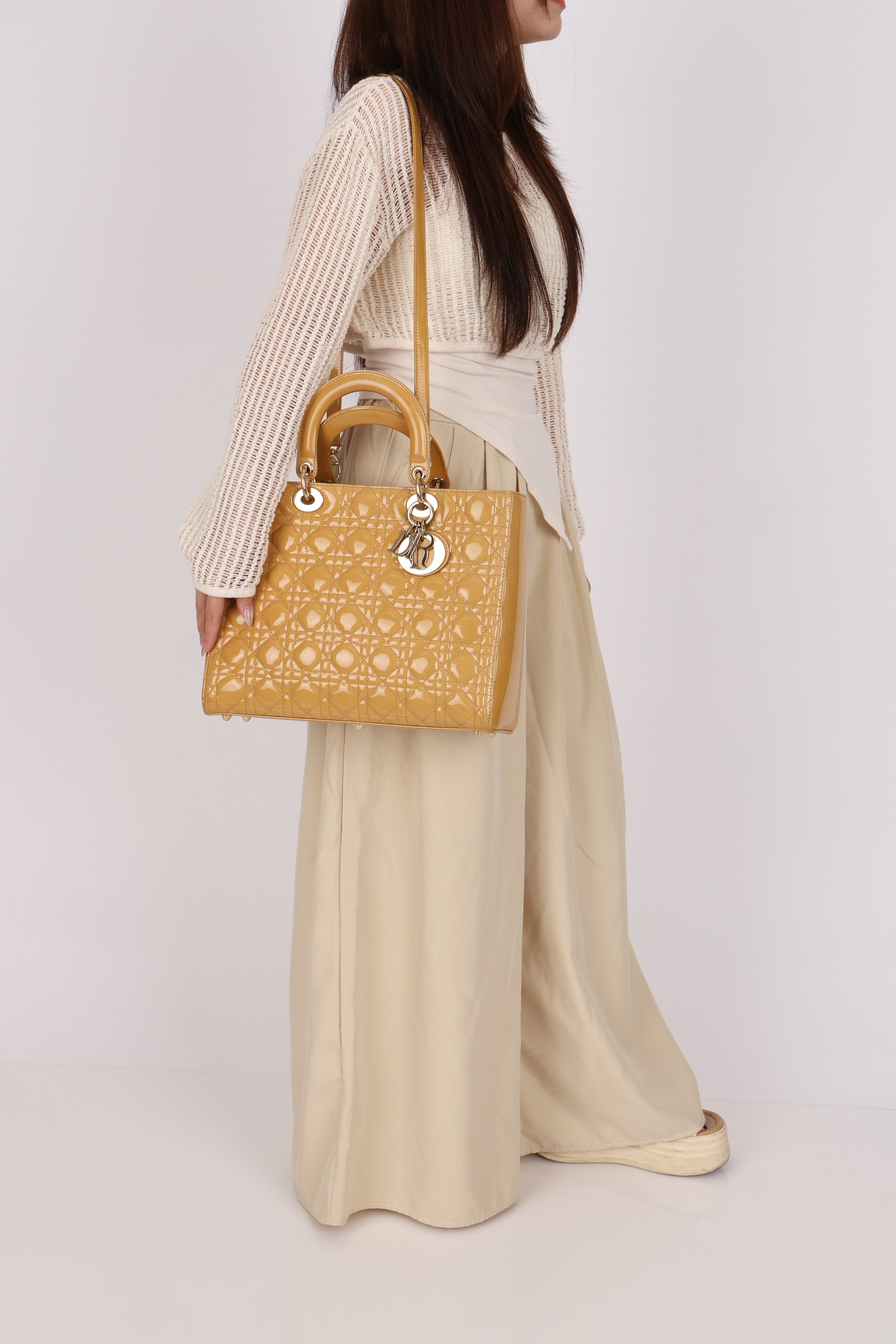 Dior Large Lady Brown Butter Patent 2011