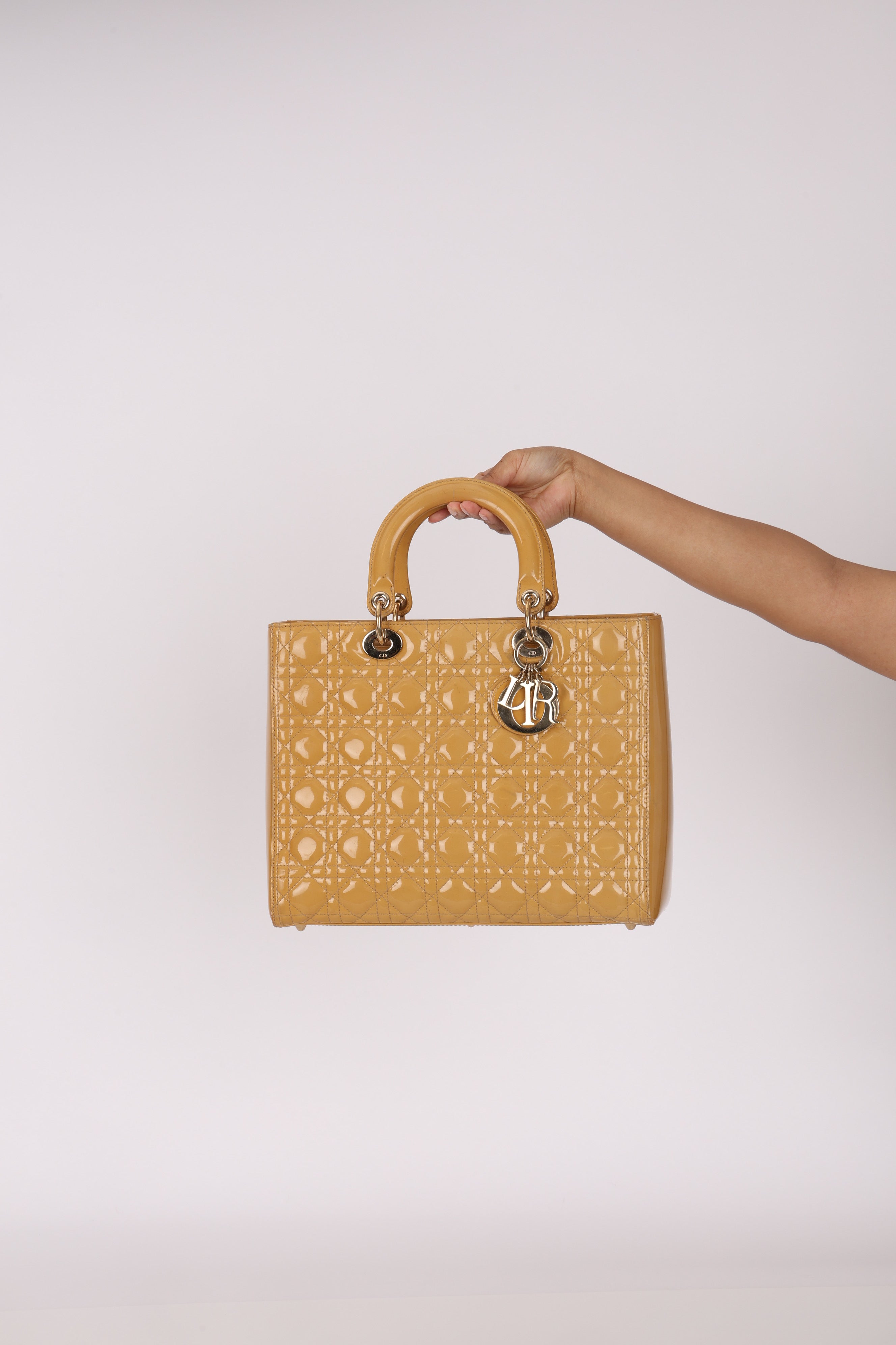 Dior Large Lady Yellow Patent