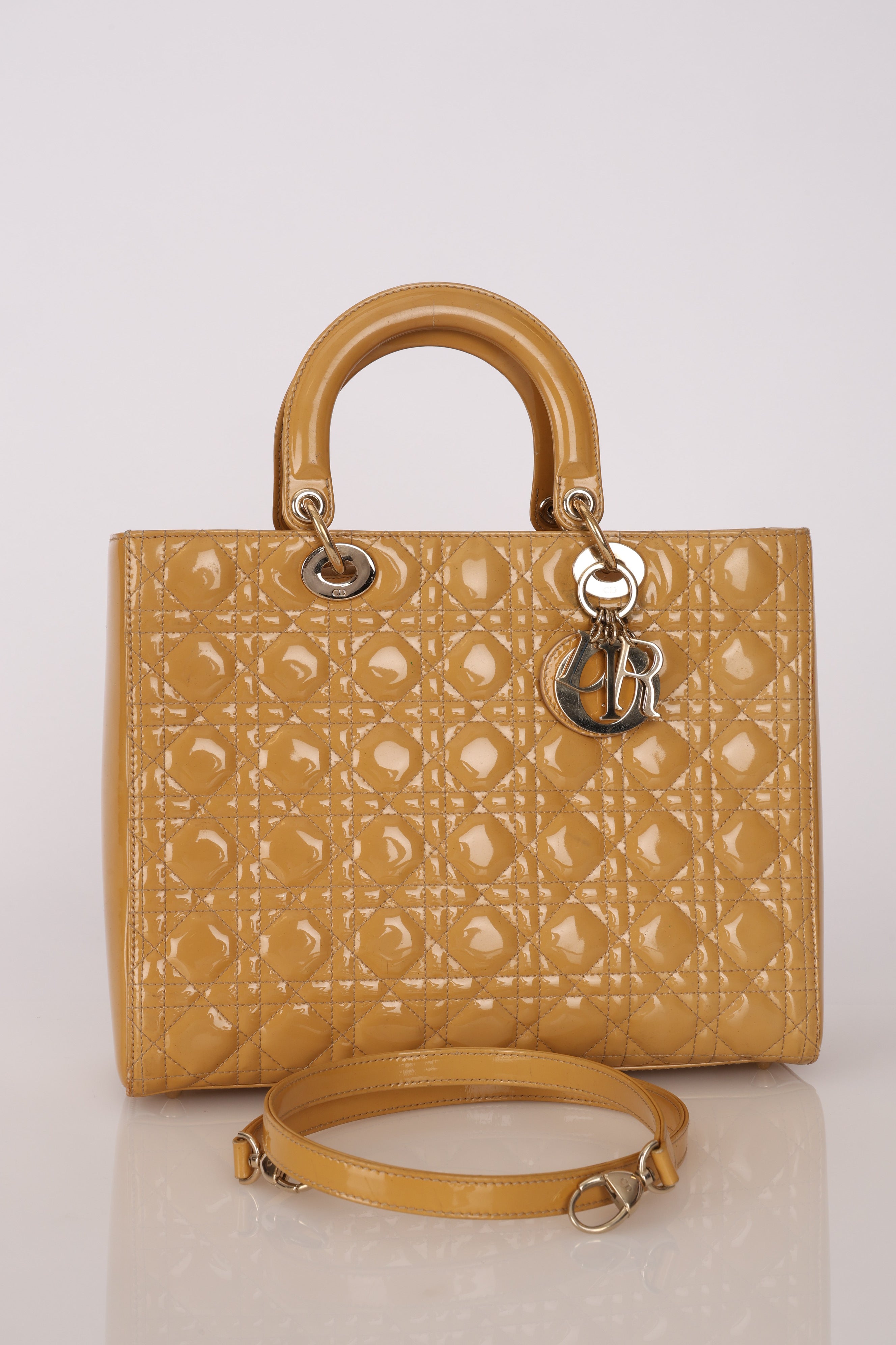 Dior Large Lady Yellow Patent