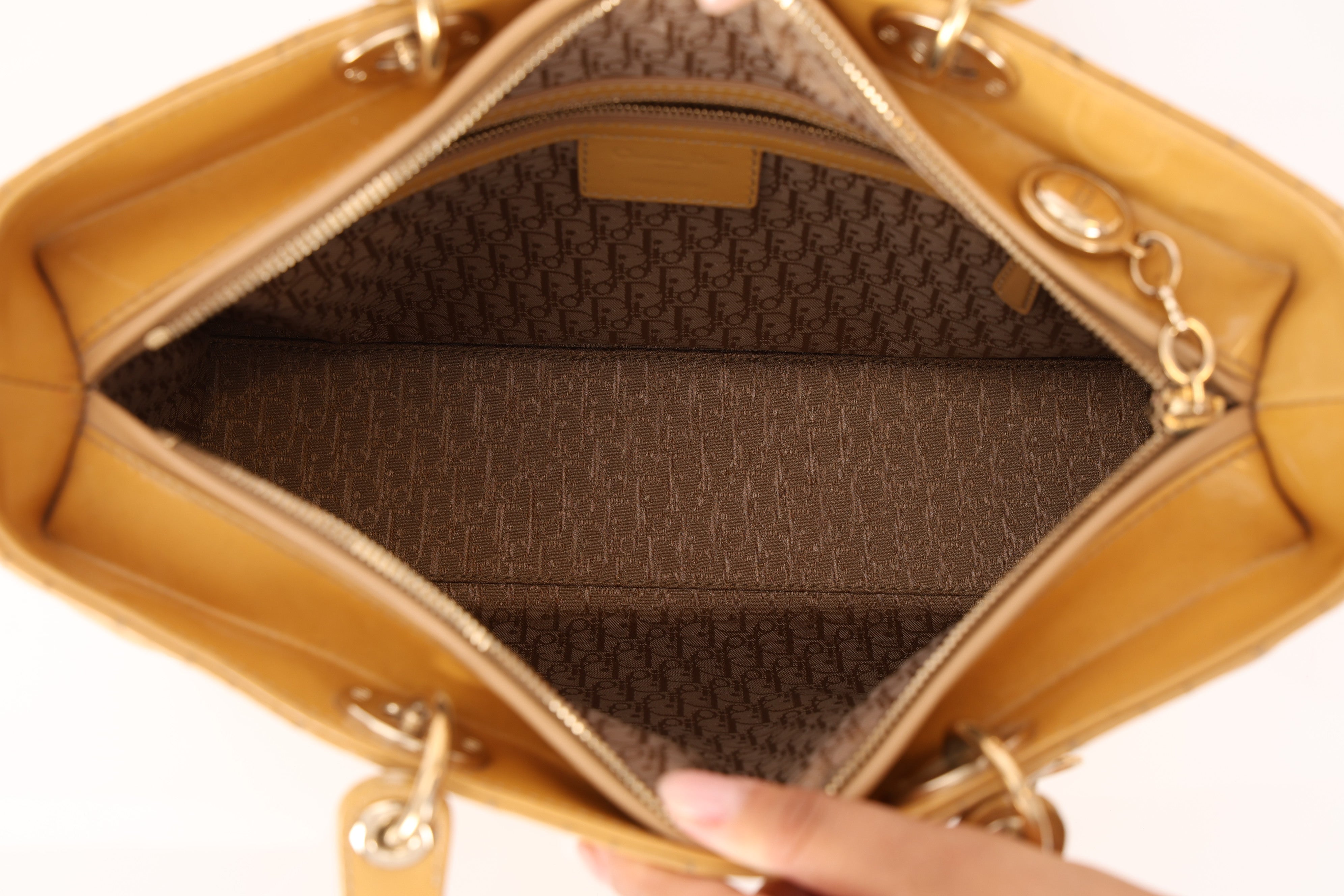Dior Large Lady Yellow Patent