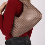 Bottega Veneta Small Intrecciato Hobo Metallic Bronze