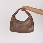 Bottega Veneta Small Intrecciato Hobo Metallic Bronze