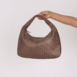 Bottega Veneta Small Intrecciato Hobo Metallic Bronze