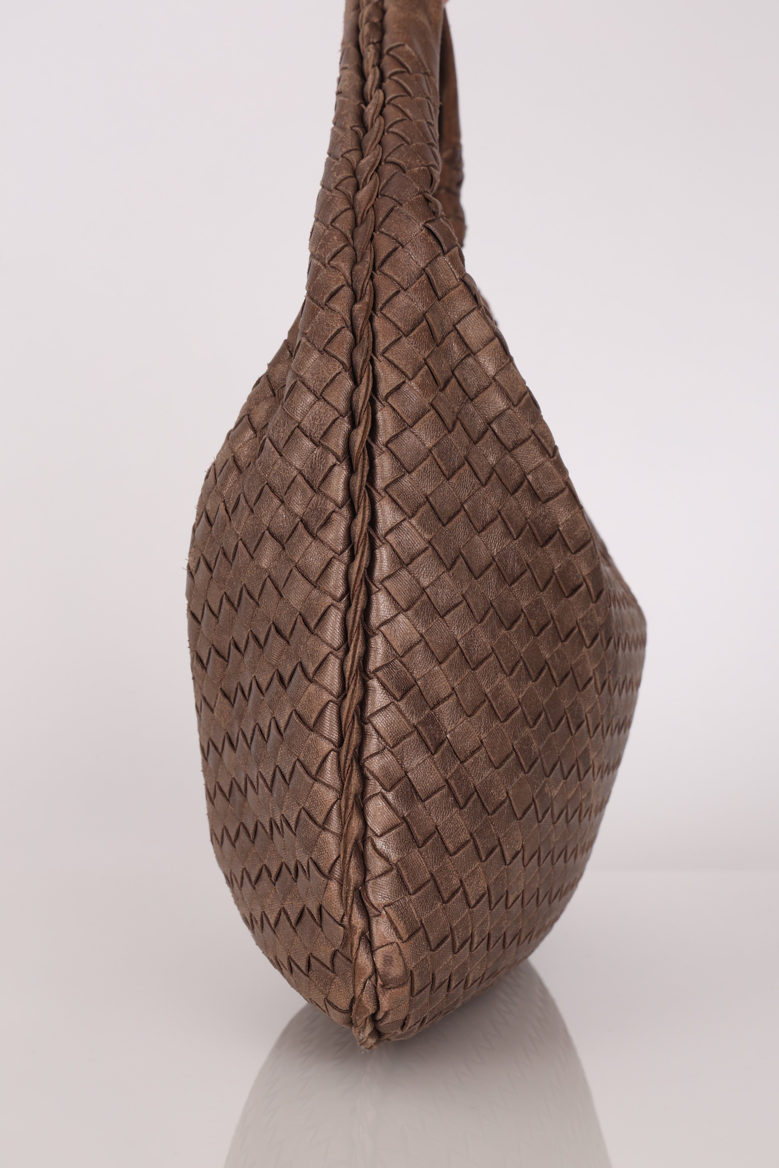 Bottega Veneta Small Intrecciato Hobo Metallic Bronze