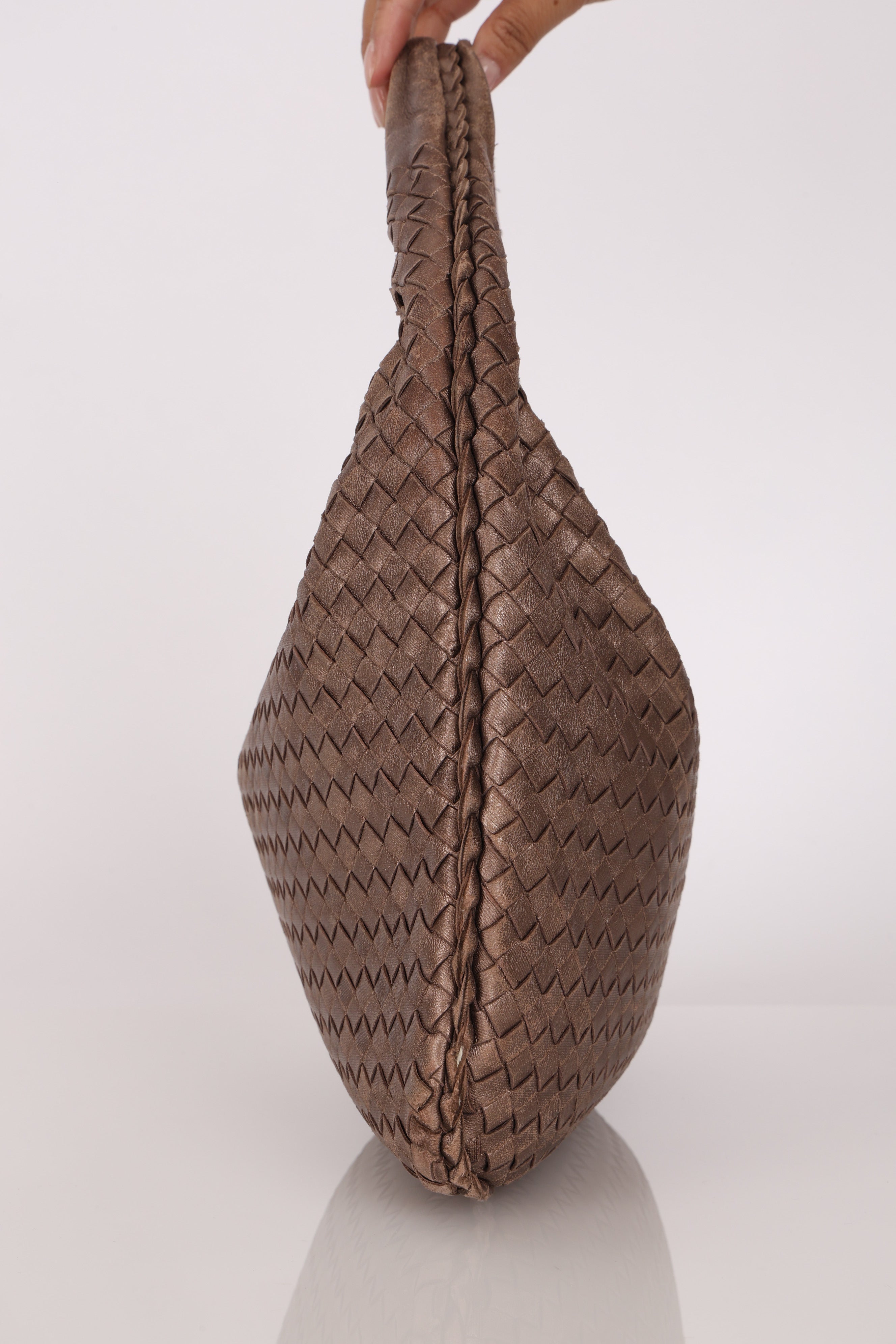 Bottega Veneta Small Intrecciato Hobo Metallic Bronze