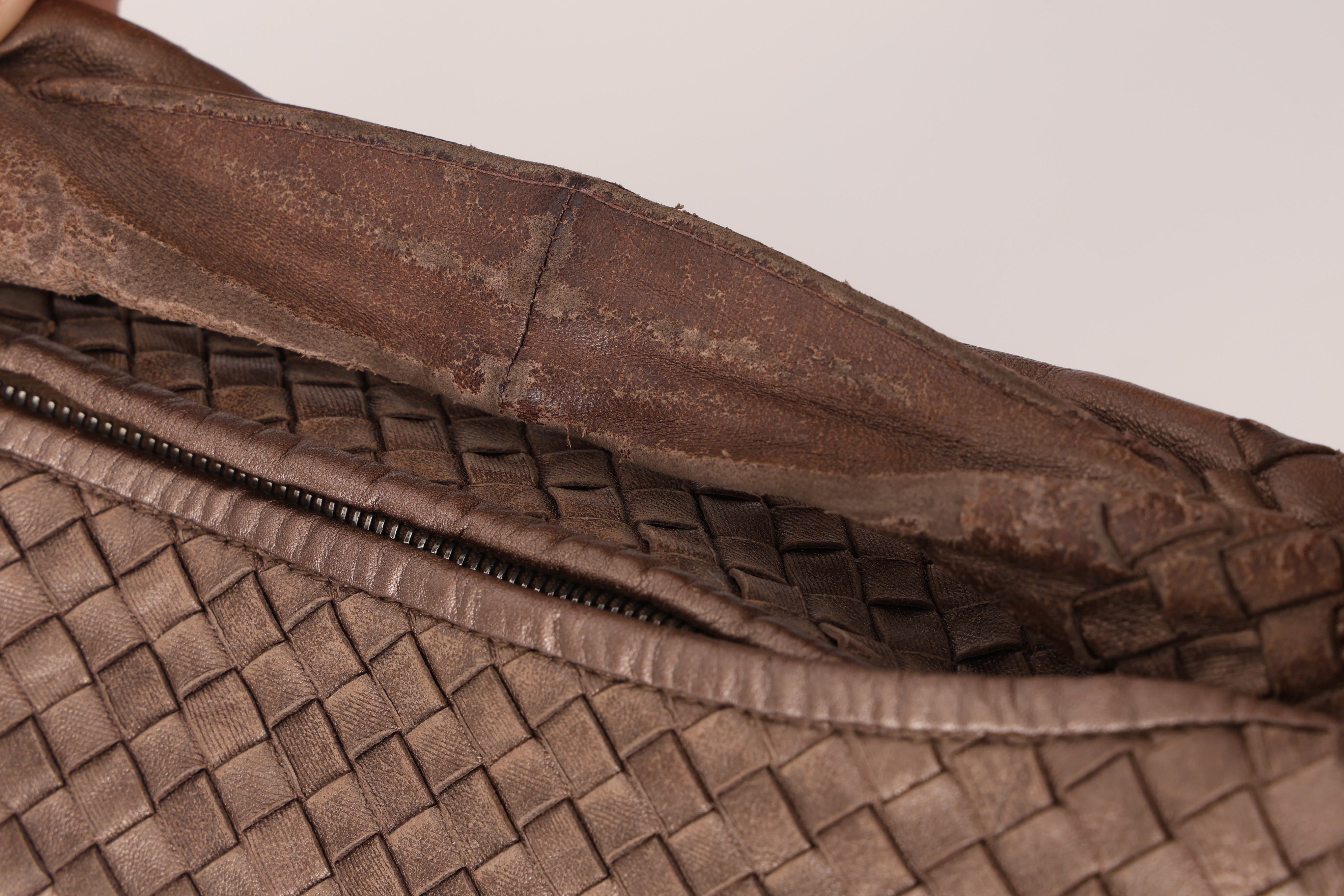 Bottega Veneta Small Intrecciato Hobo Metallic Bronze