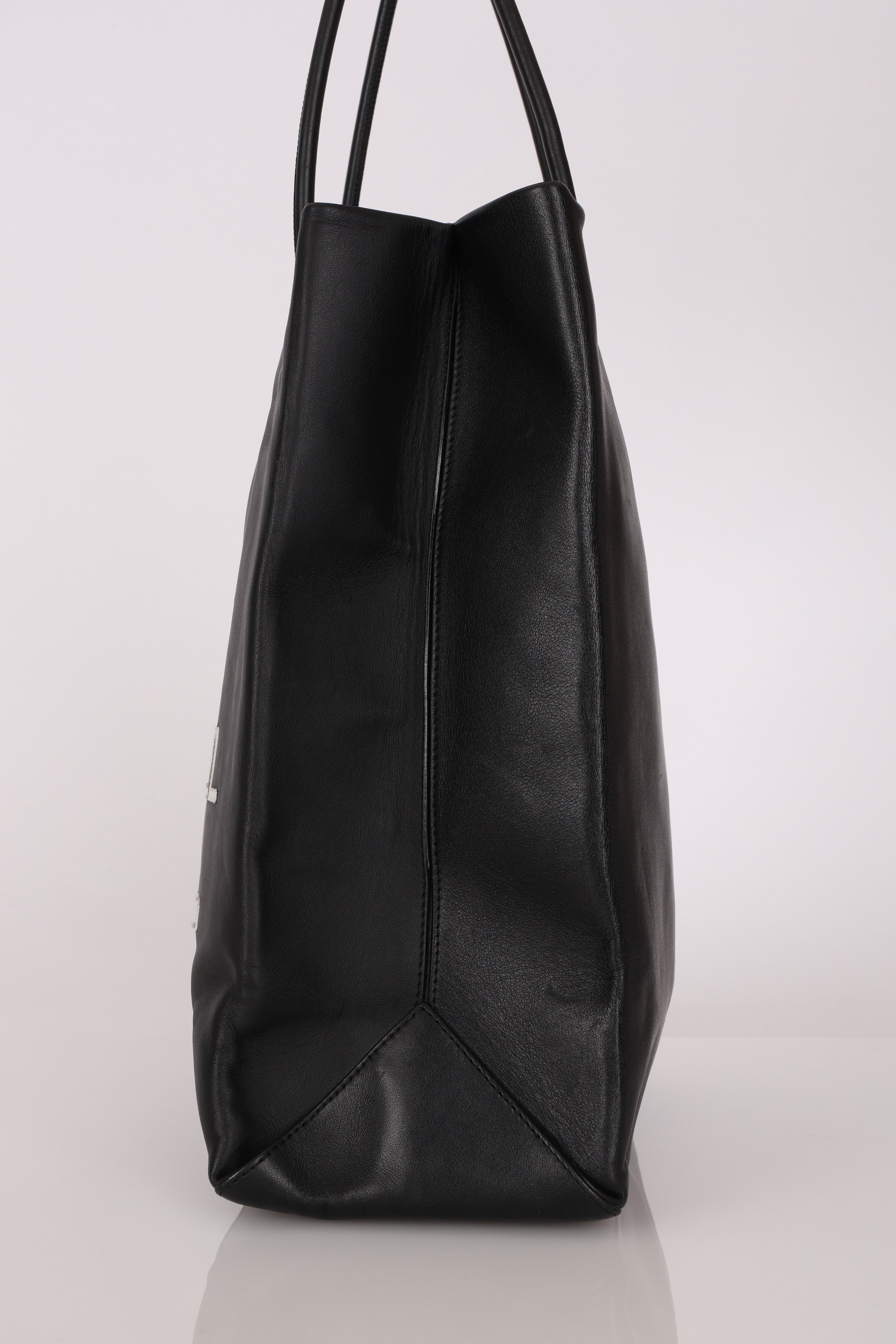 Chanel Large Shopping Tote Black Lambskin SHW