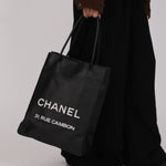 Chanel Large North/South Shopping Tote Black Lambskin 2008 SHW