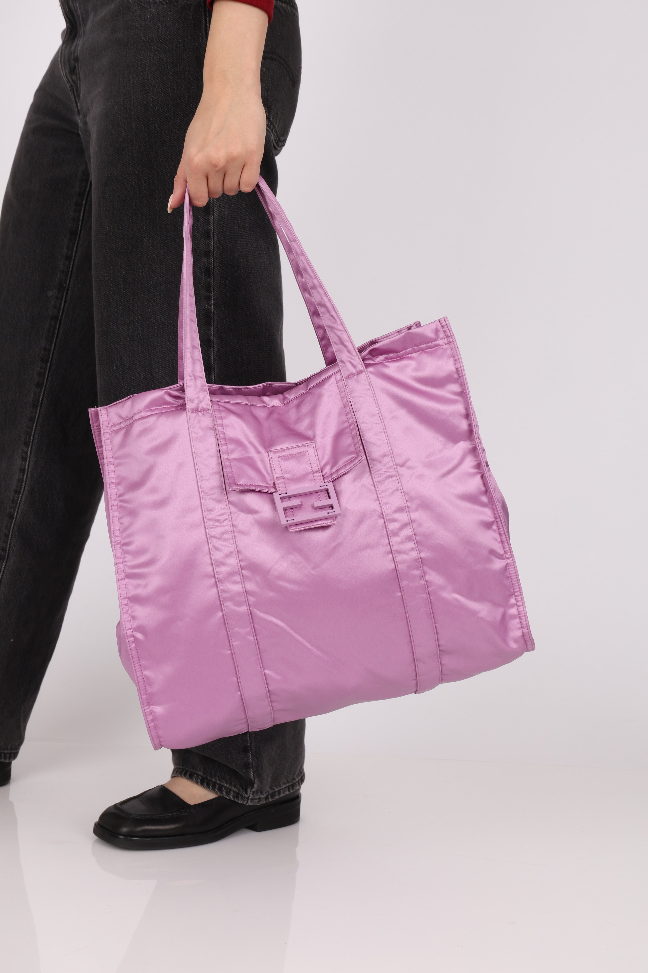Fendi Baguette Shopping Bag Purple Nylon