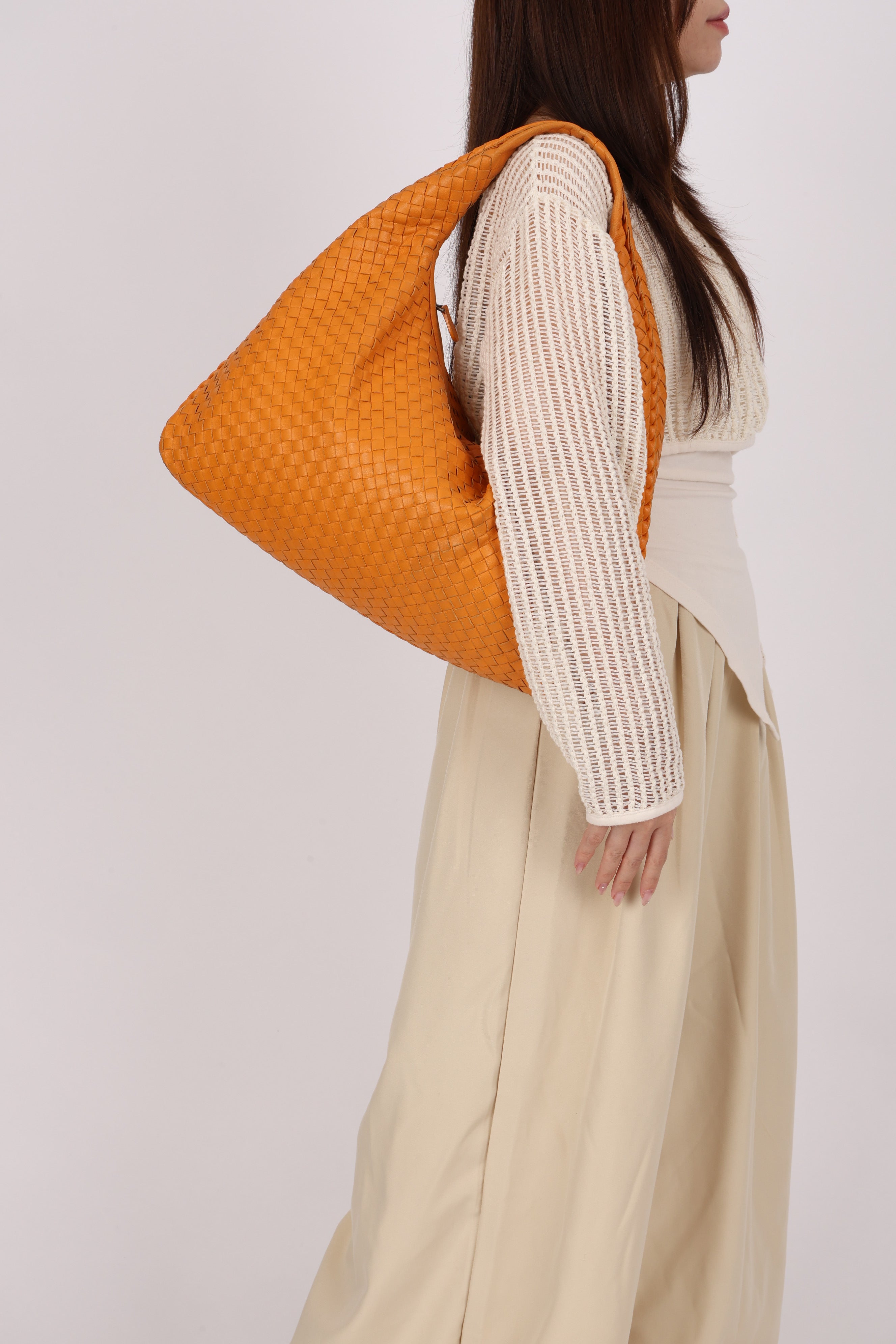 Bottega Veneta Large Intrecciato Hobo Orange