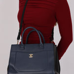 Chanel Small Neo Executive Tote Navy Caviar GHW