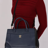 Chanel Small Neo Executive Tote Navy Caviar GHW