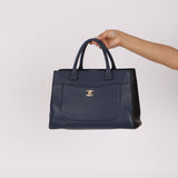 Chanel Small Neo Executive Tote Navy Caviar GHW