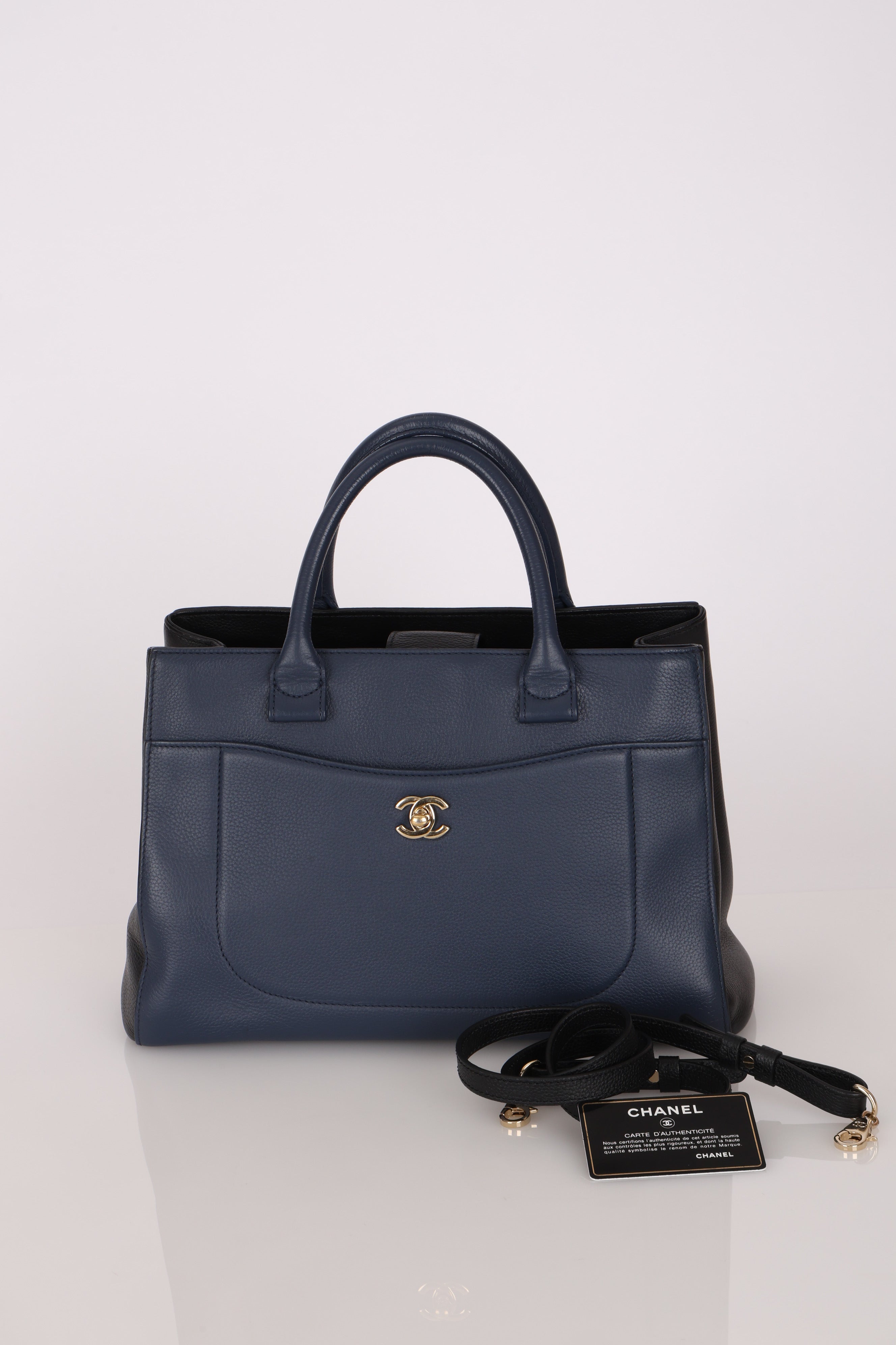 Chanel Small Neo Executive Tote Navy Caviar GHW