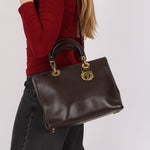 Dior Large Lady Brown Calfskin