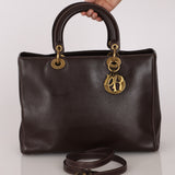 Dior Large Lady Brown Calfskin
