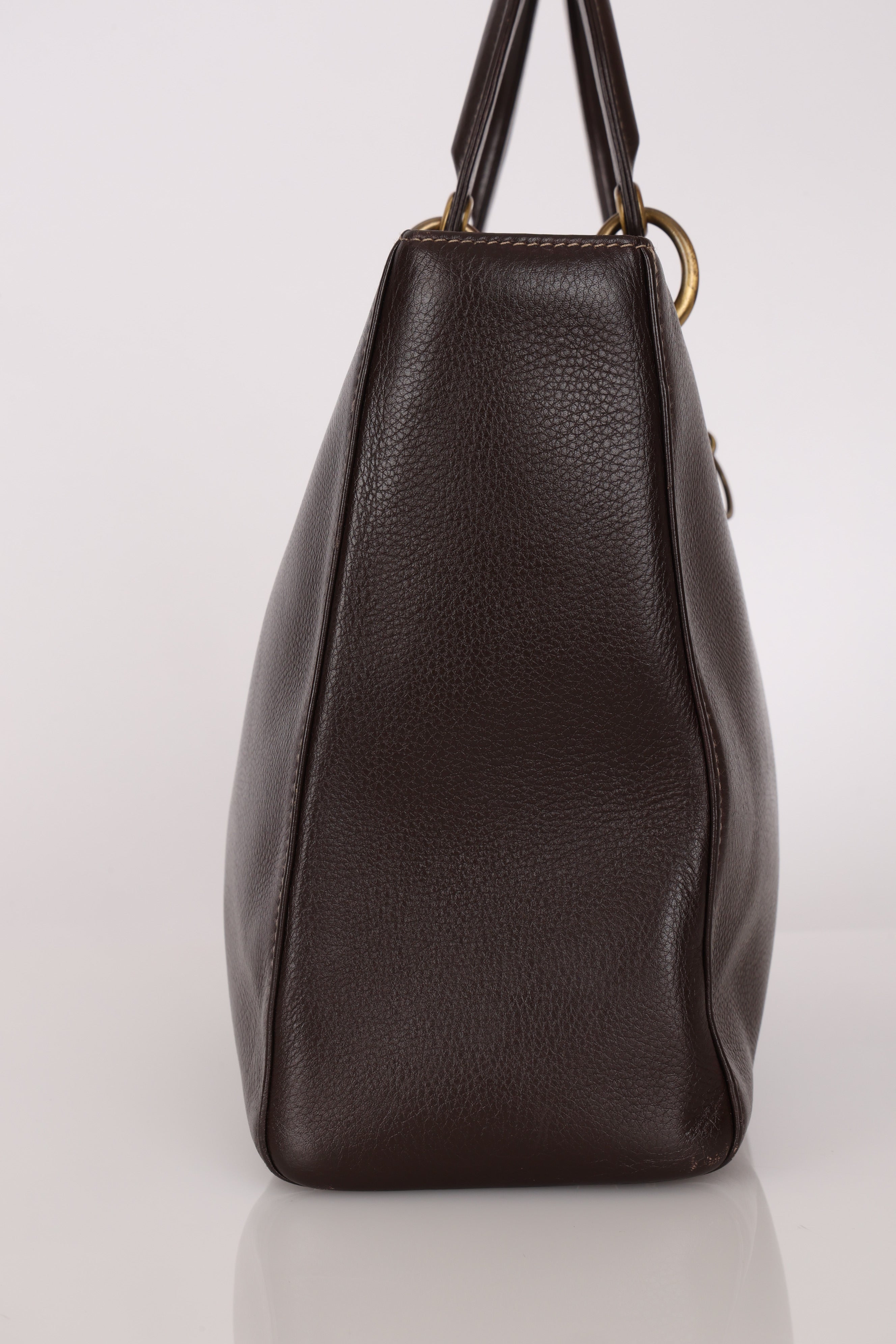 Dior Large Lady Brown Calfskin