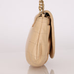 Chanel Half Moon Wallet on Chain Beige Caviar GHW