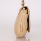 Chanel Half Moon Wallet on Chain Beige Caviar GHW