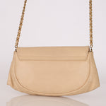 Chanel Half Moon Wallet on Chain Beige Caviar GHW