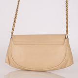 Chanel Half Moon Wallet on Chain Beige Caviar GHW