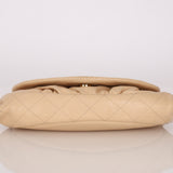 Chanel Half Moon Wallet on Chain Beige Caviar GHW