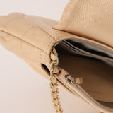 Chanel Half Moon Wallet on Chain Beige Caviar GHW