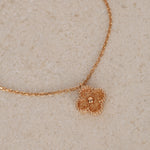 Van Cleef & Arpels 18K Yellow Gold Hammered Alhambra Pendant Necklace