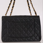 Chanel Jumbo Classic Single Flap Black Caviar 24K GP