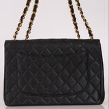 Chanel Jumbo Classic Single Flap Black Caviar 24K GP